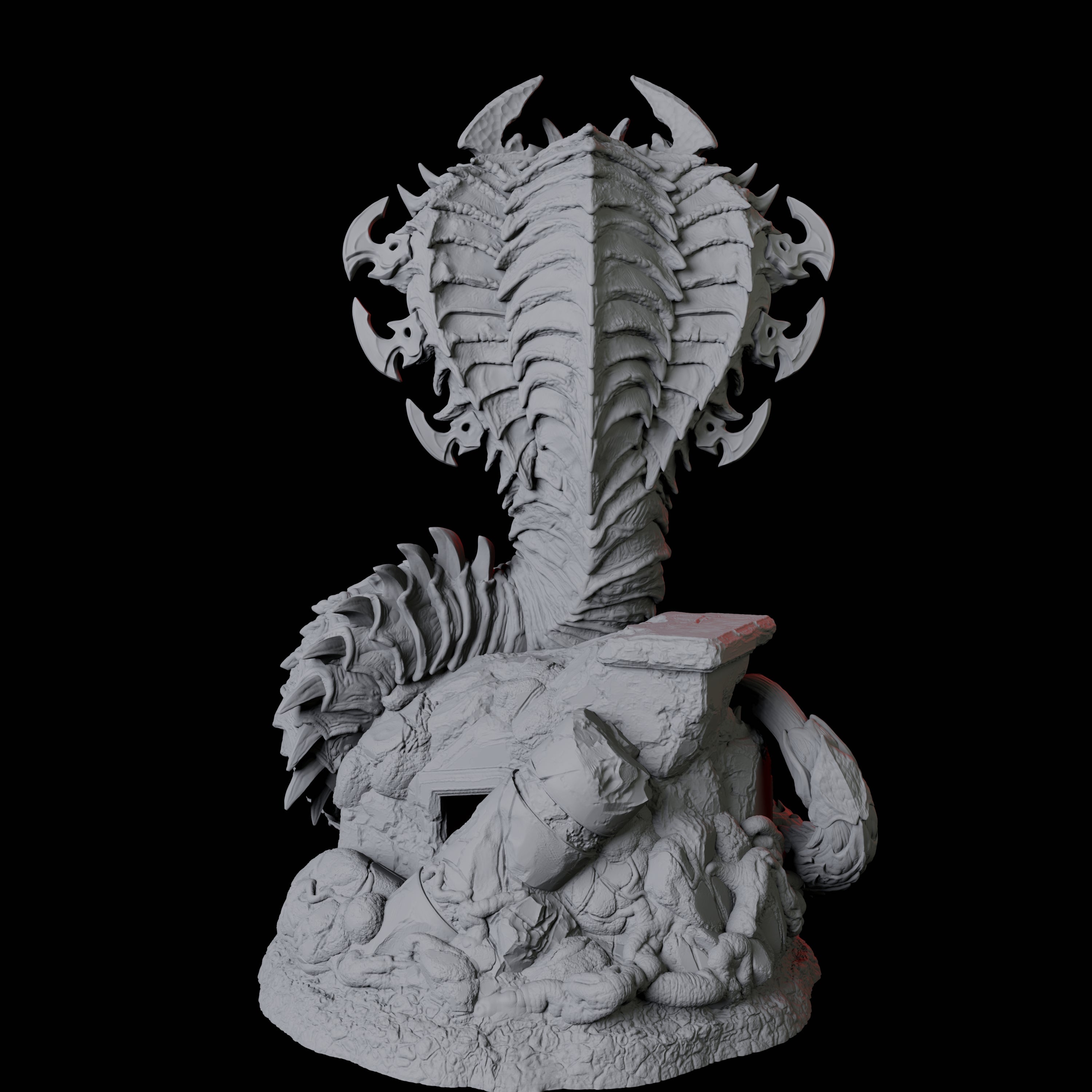 Coiled Giant Snake A Miniature for Dungeons and Dragons, Pathfinder or other TTRPGs