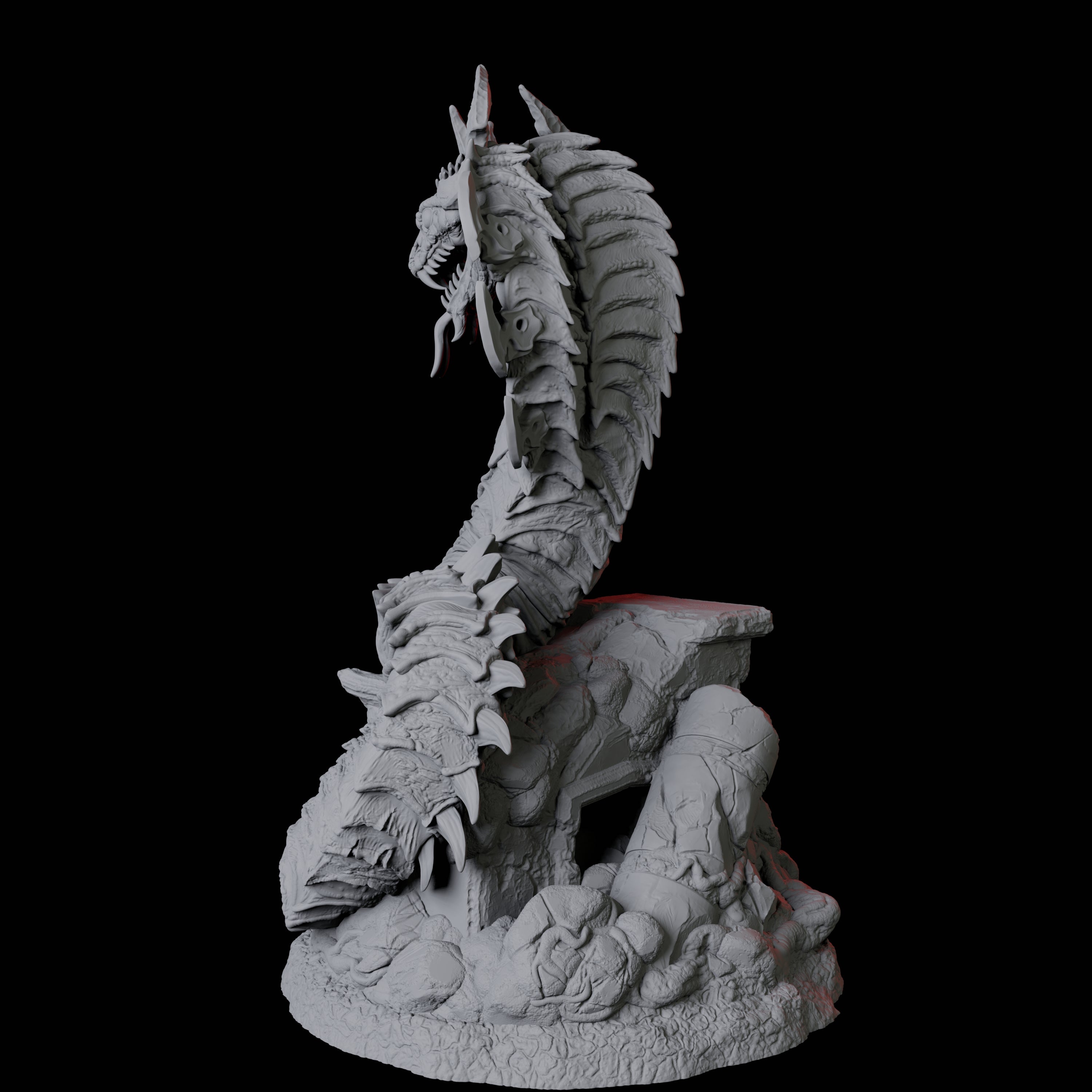 Coiled Giant Snake A Miniature for Dungeons and Dragons, Pathfinder or other TTRPGs