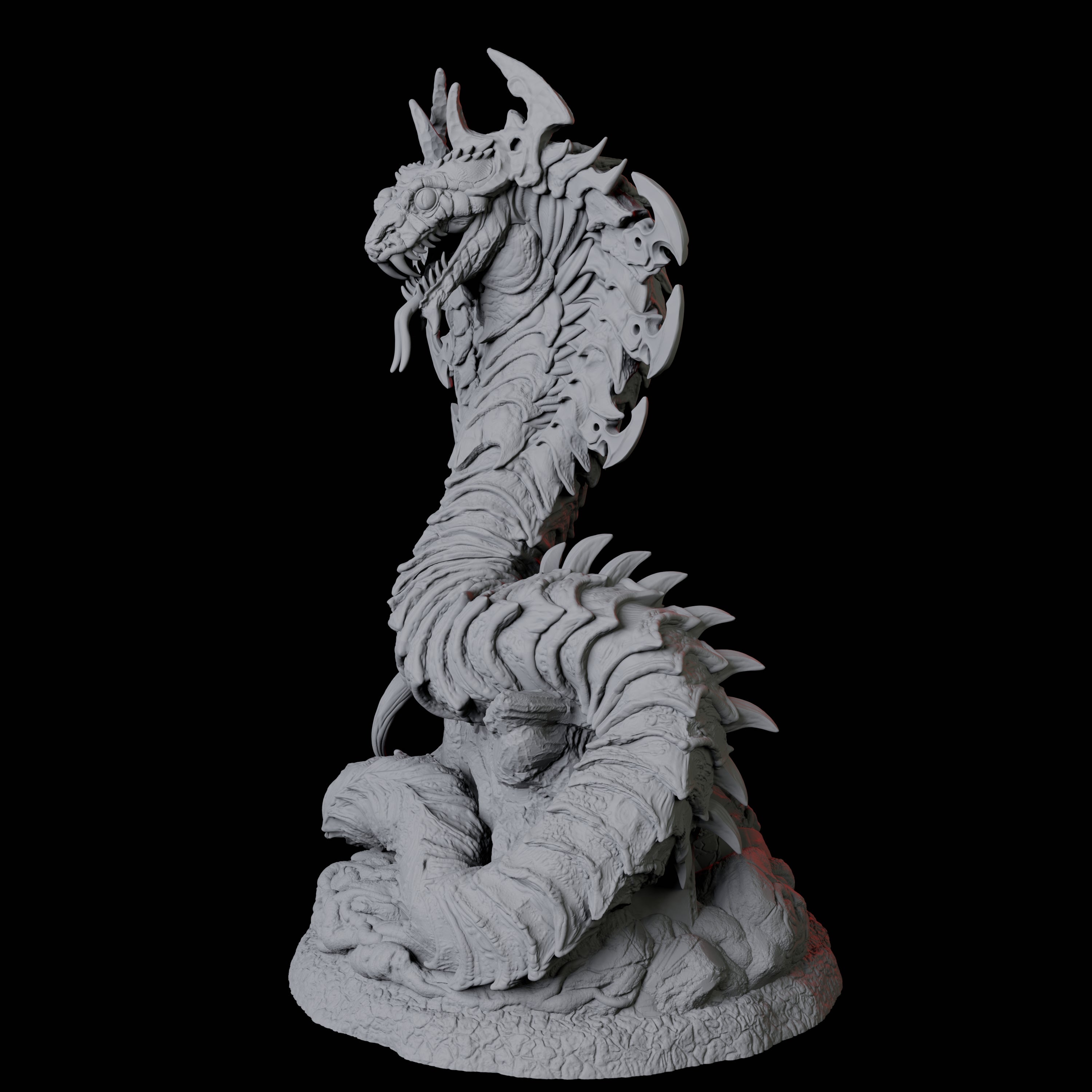 Coiled Giant Snake A Miniature for Dungeons and Dragons, Pathfinder or other TTRPGs