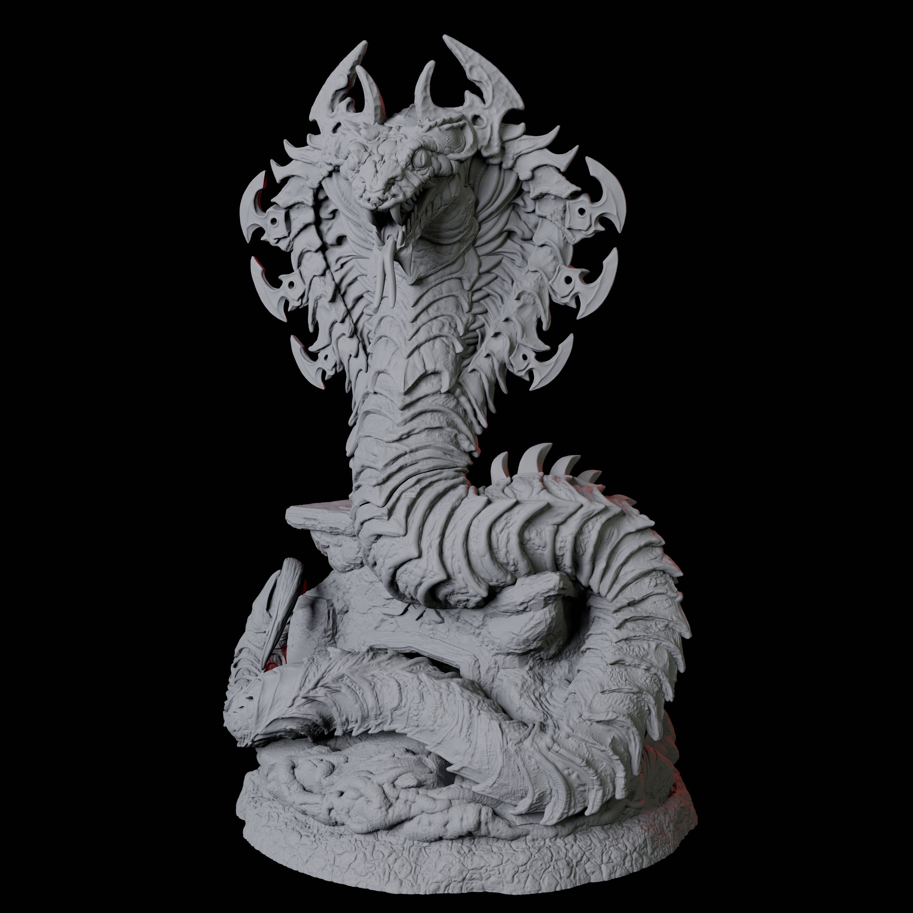 Coiled Giant Snake A Miniature for Dungeons and Dragons, Pathfinder or other TTRPGs