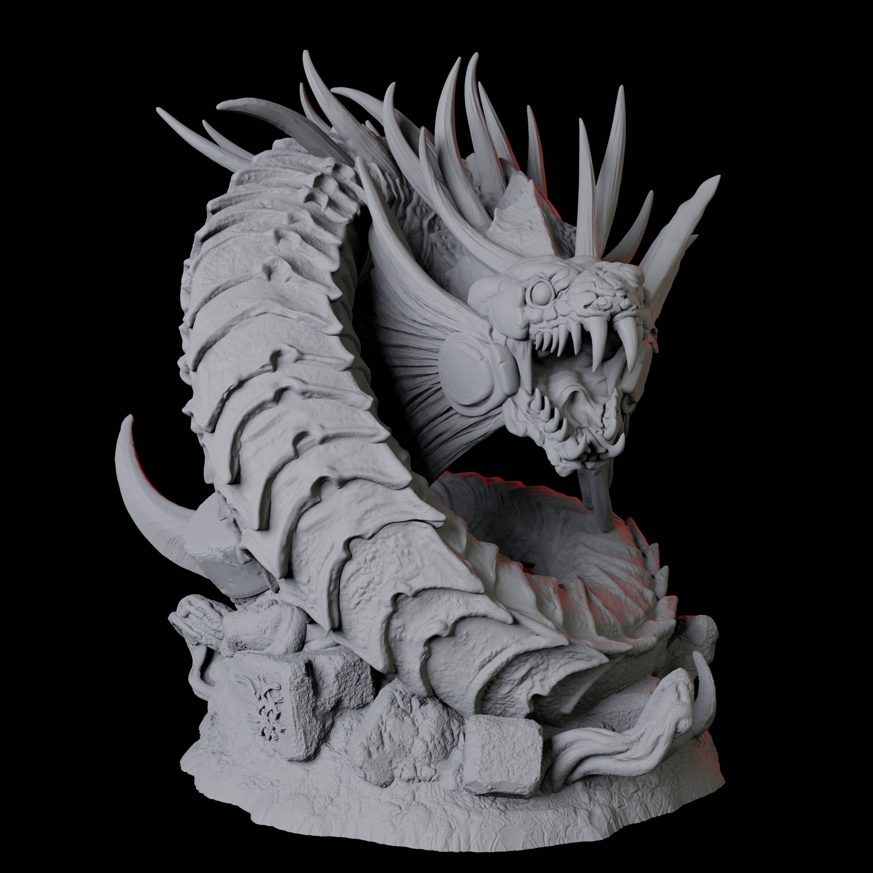 Coiled Giant Snake B Miniature for Dungeons and Dragons, Pathfinder or other TTRPGs