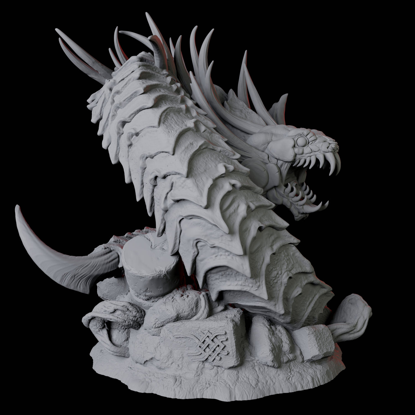 Coiled Giant Snake B Miniature for Dungeons and Dragons, Pathfinder or other TTRPGs