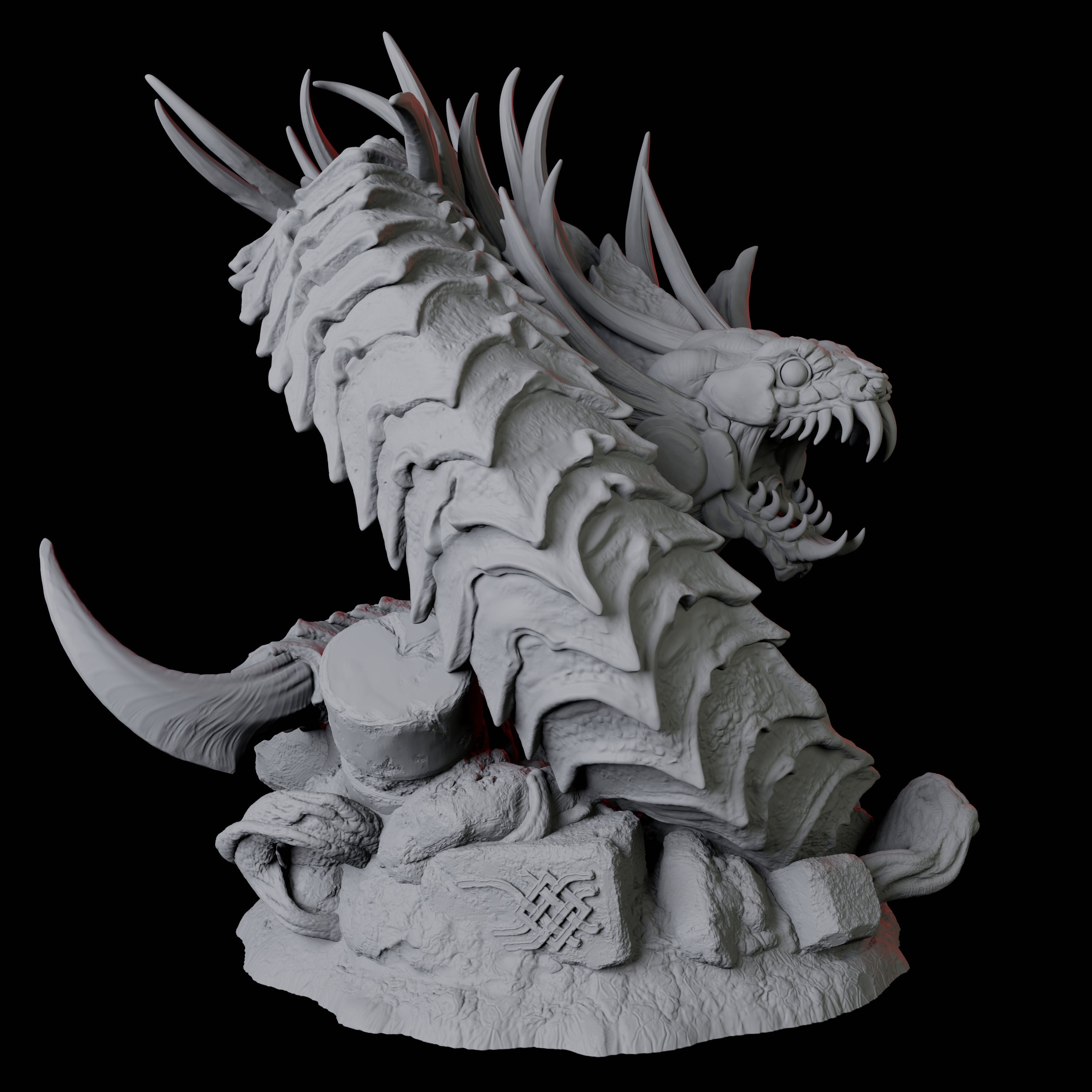 Coiled Giant Snake B Miniature for Dungeons and Dragons, Pathfinder or other TTRPGs