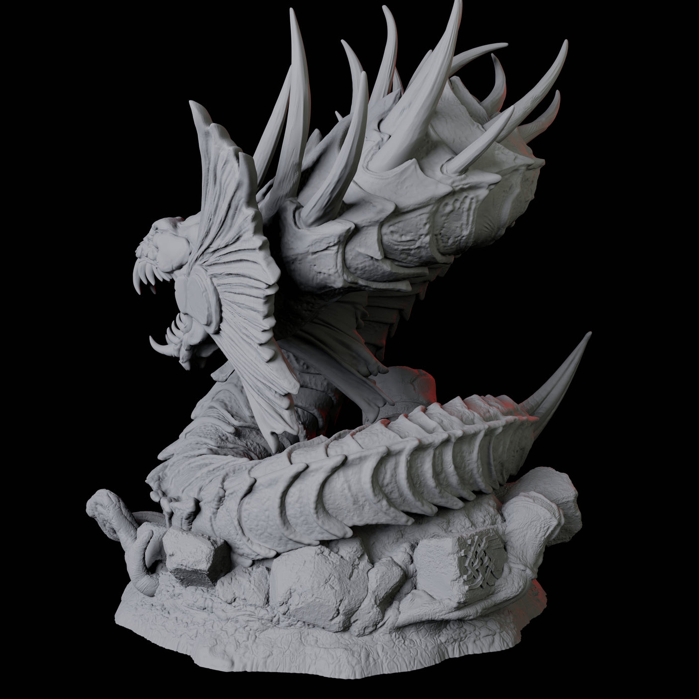 Coiled Giant Snake B Miniature for Dungeons and Dragons, Pathfinder or other TTRPGs