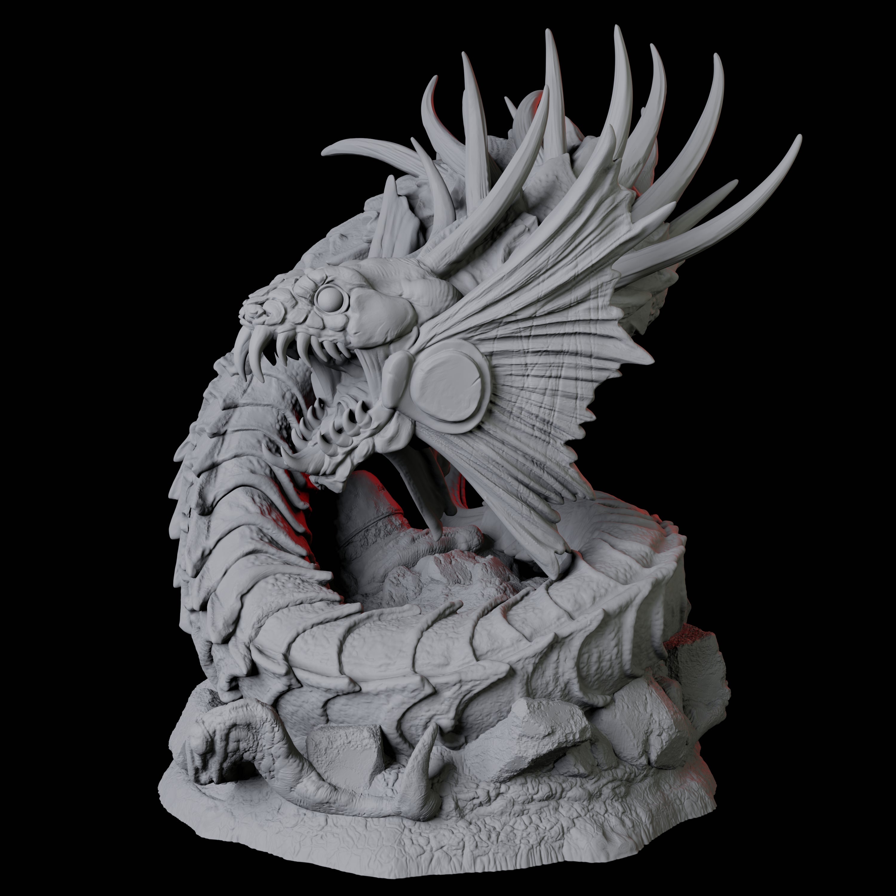 Coiled Giant Snake B Miniature for Dungeons and Dragons, Pathfinder or other TTRPGs