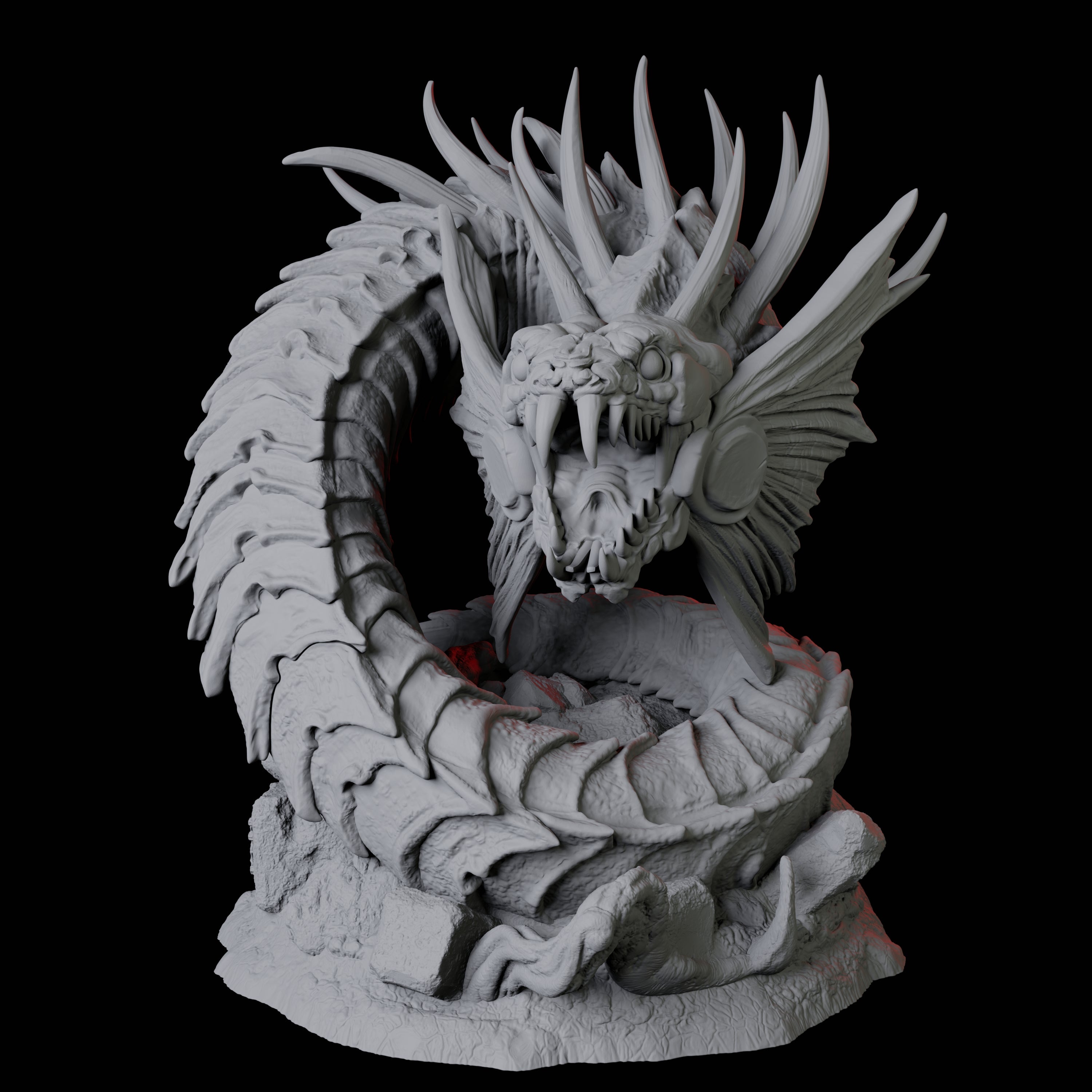 Coiled Giant Snake B Miniature for Dungeons and Dragons, Pathfinder or other TTRPGs