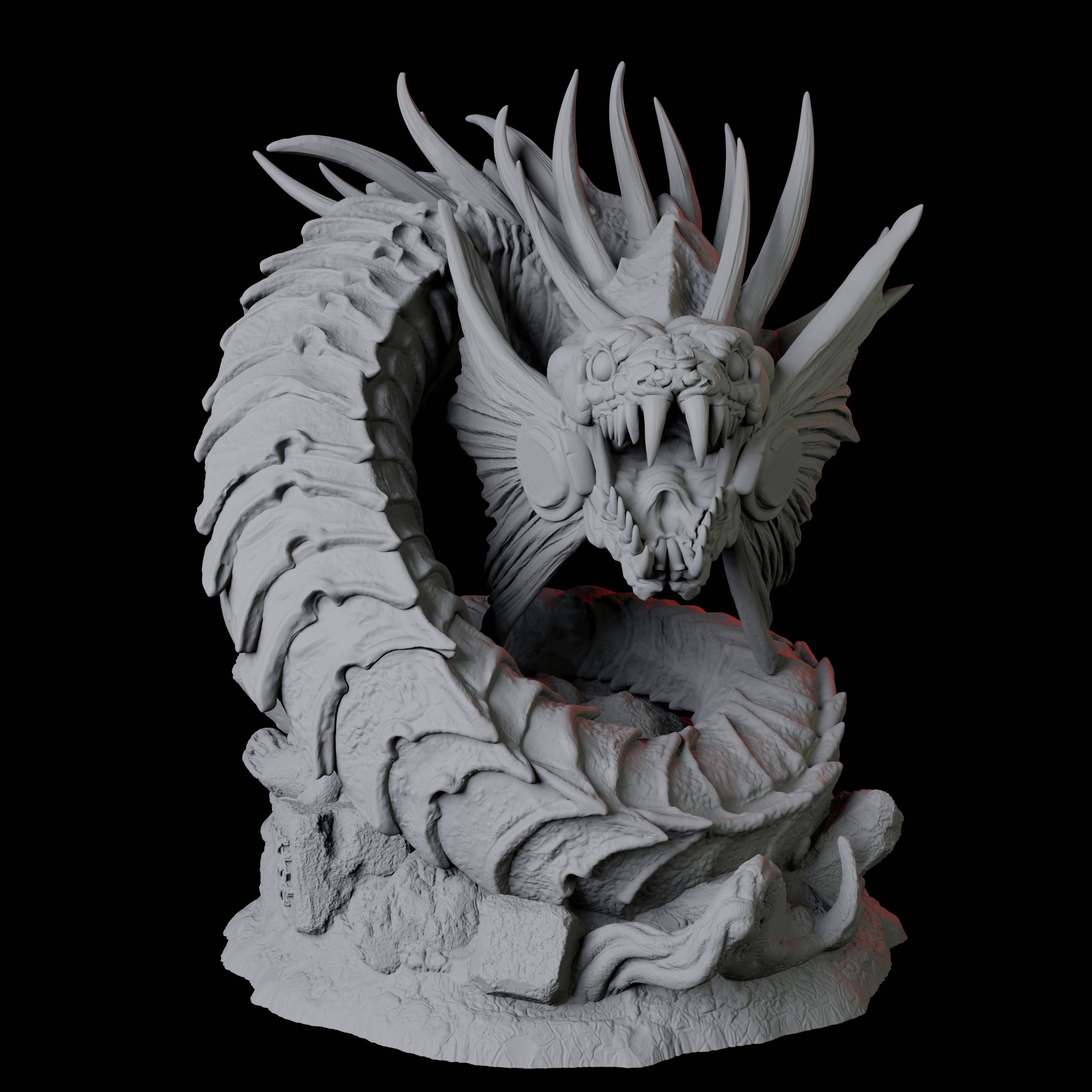 Coiled Giant Snake B Miniature for Dungeons and Dragons, Pathfinder or other TTRPGs