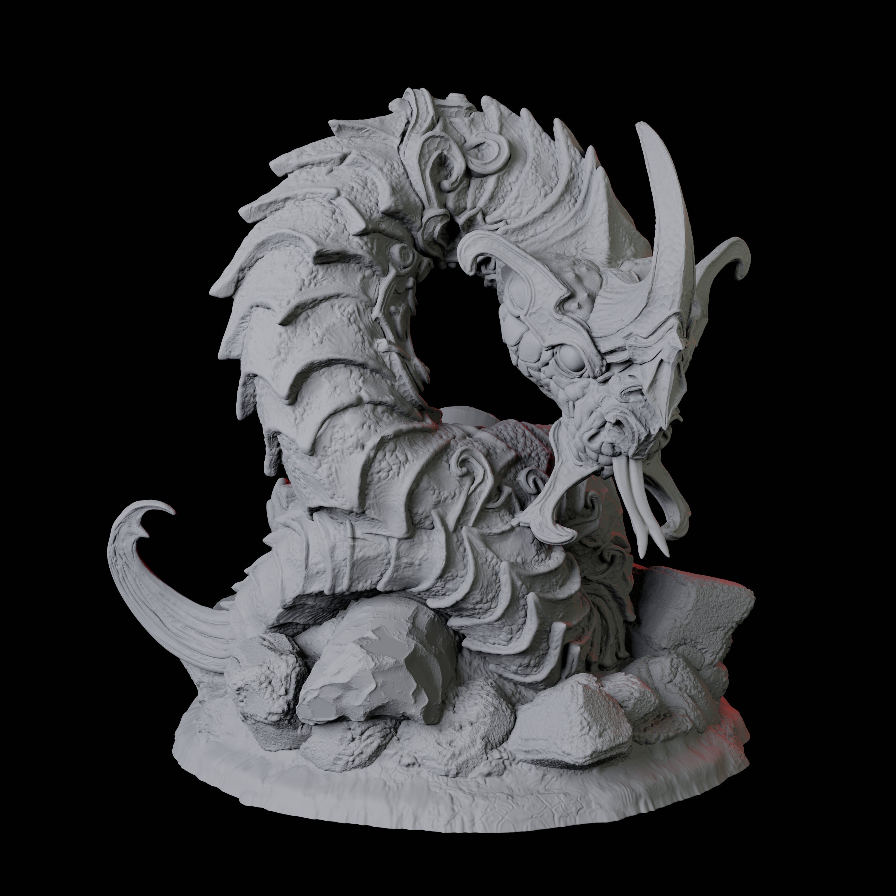 Coiled Giant Snake C Miniature for Dungeons and Dragons, Pathfinder or other TTRPGs