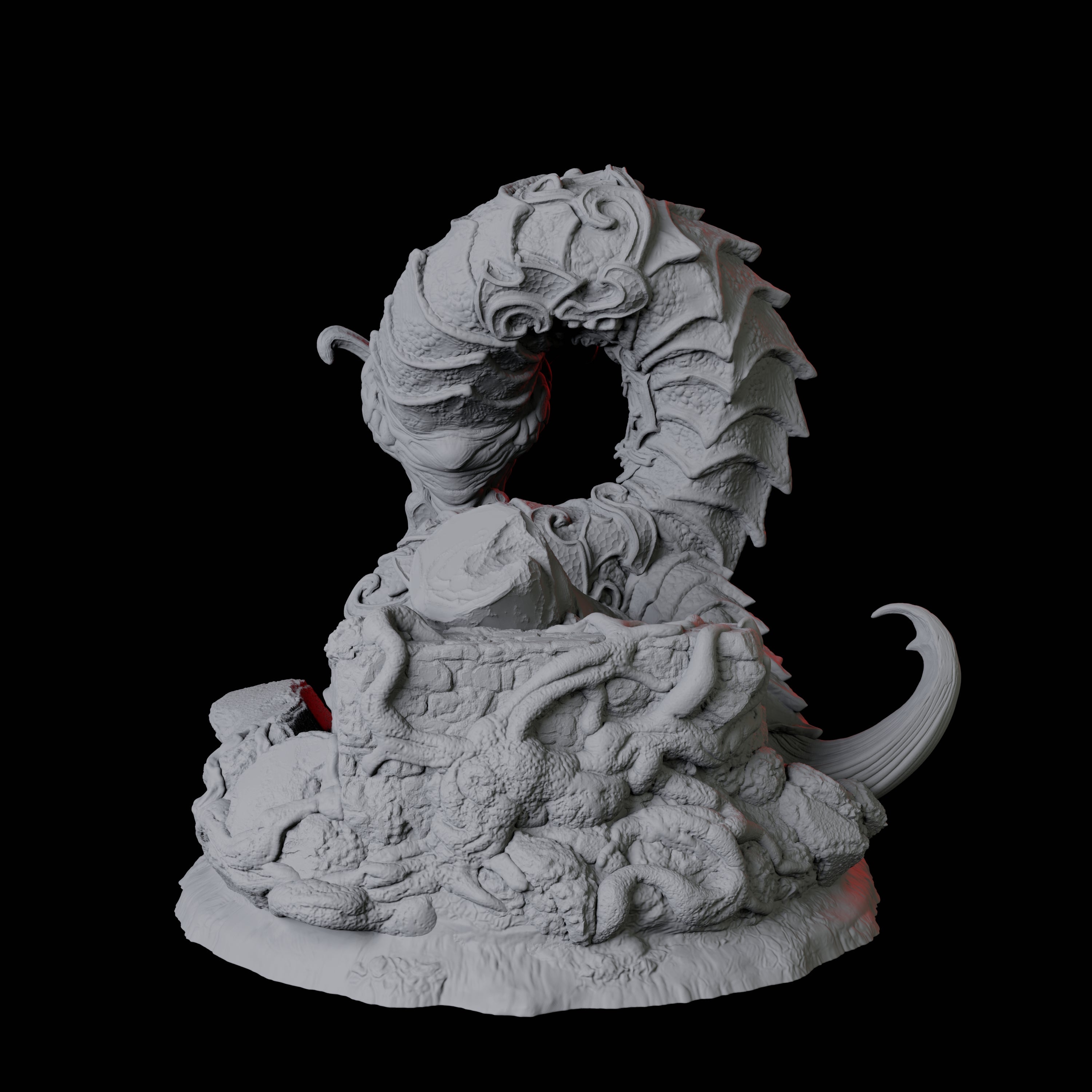Coiled Giant Snake C Miniature for Dungeons and Dragons, Pathfinder or other TTRPGs