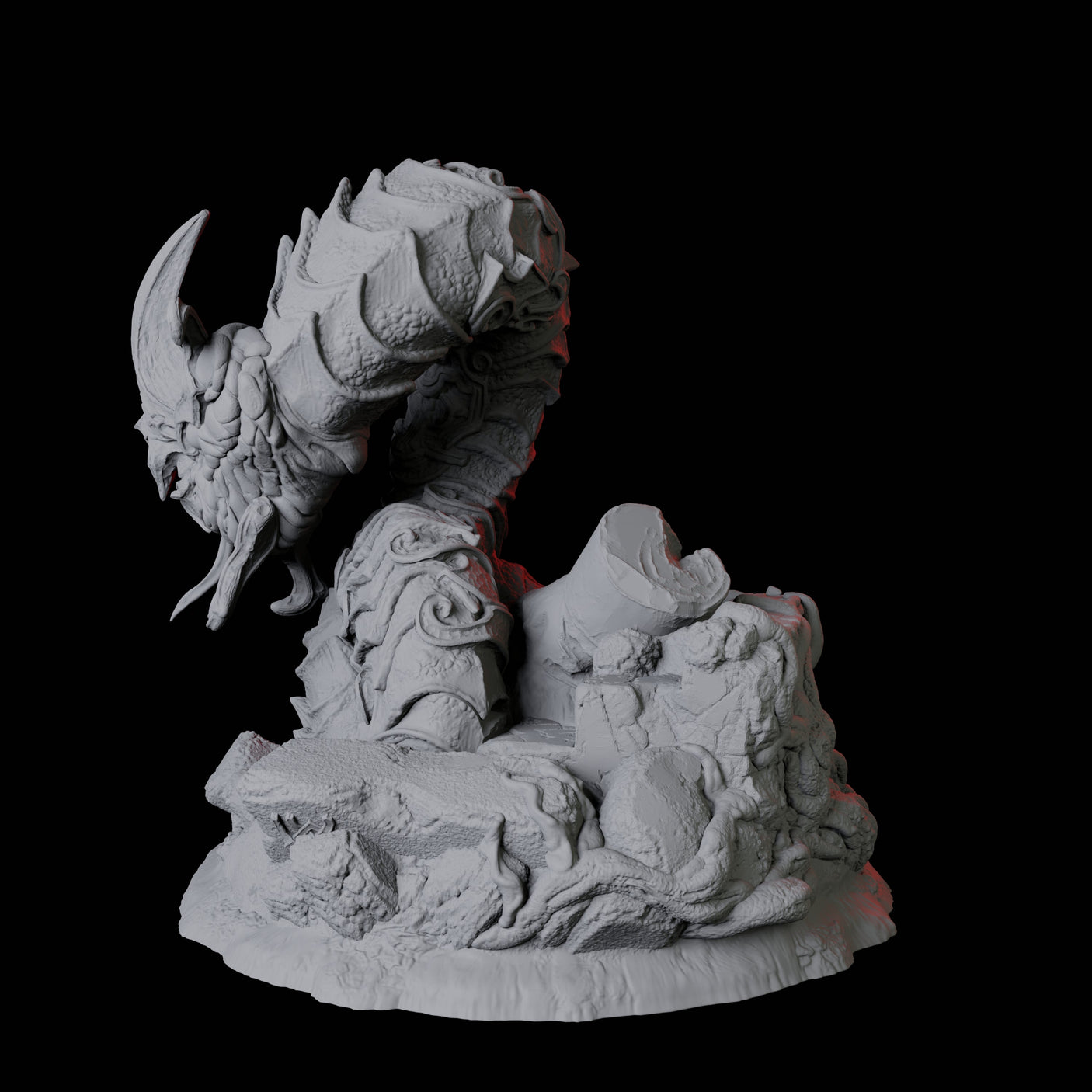 Coiled Giant Snake C Miniature for Dungeons and Dragons, Pathfinder or other TTRPGs