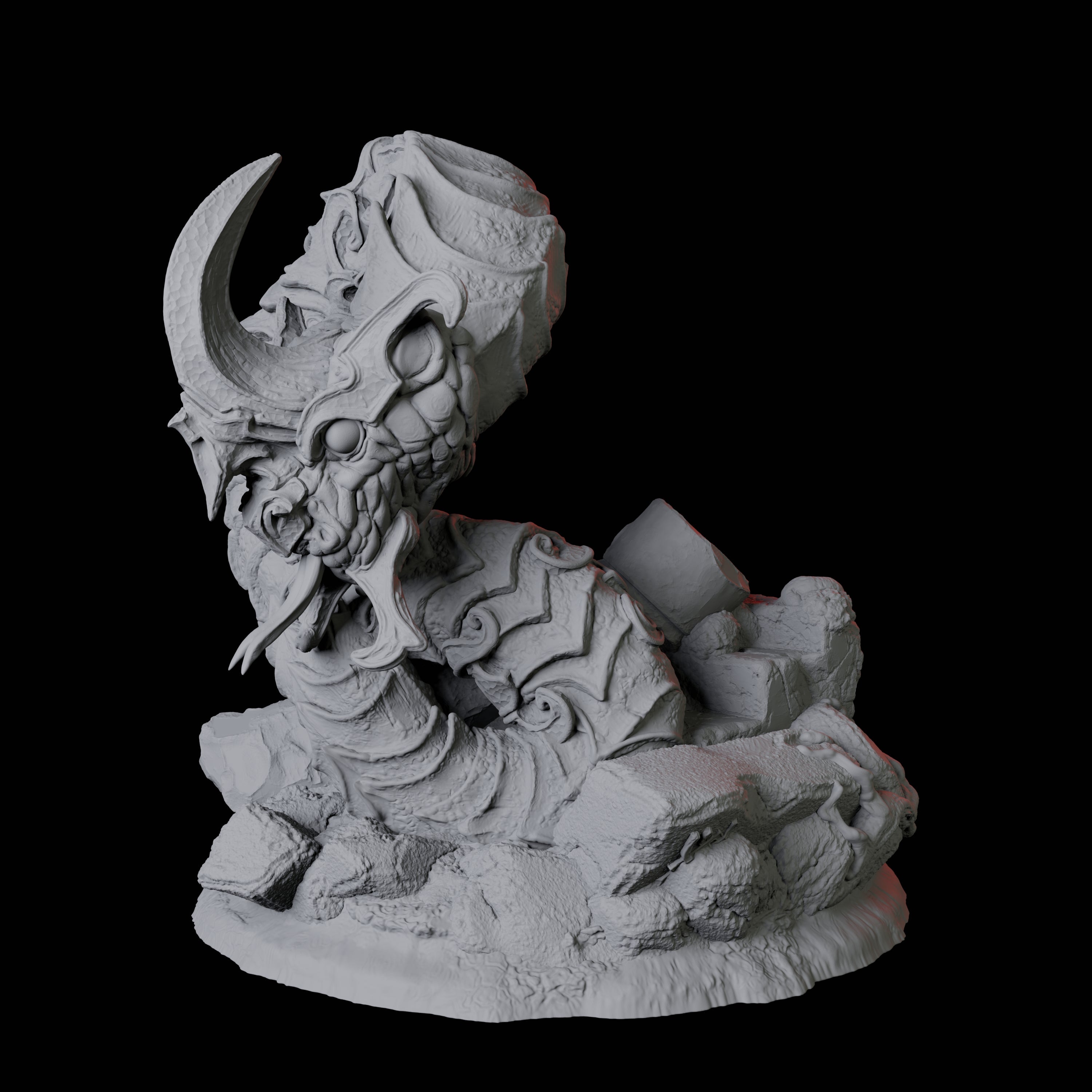 Coiled Giant Snake C Miniature for Dungeons and Dragons, Pathfinder or other TTRPGs