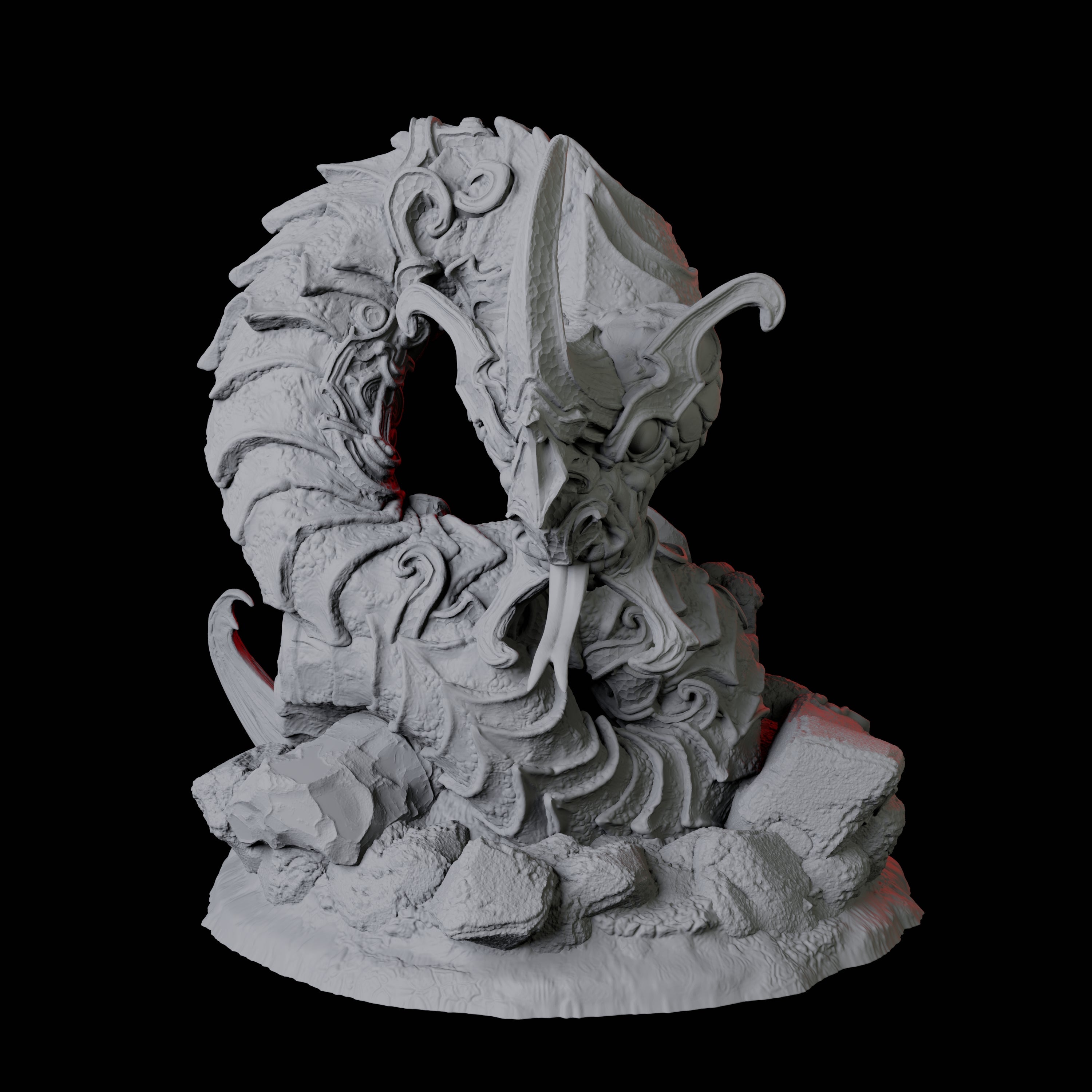 Coiled Giant Snake C Miniature for Dungeons and Dragons, Pathfinder or other TTRPGs