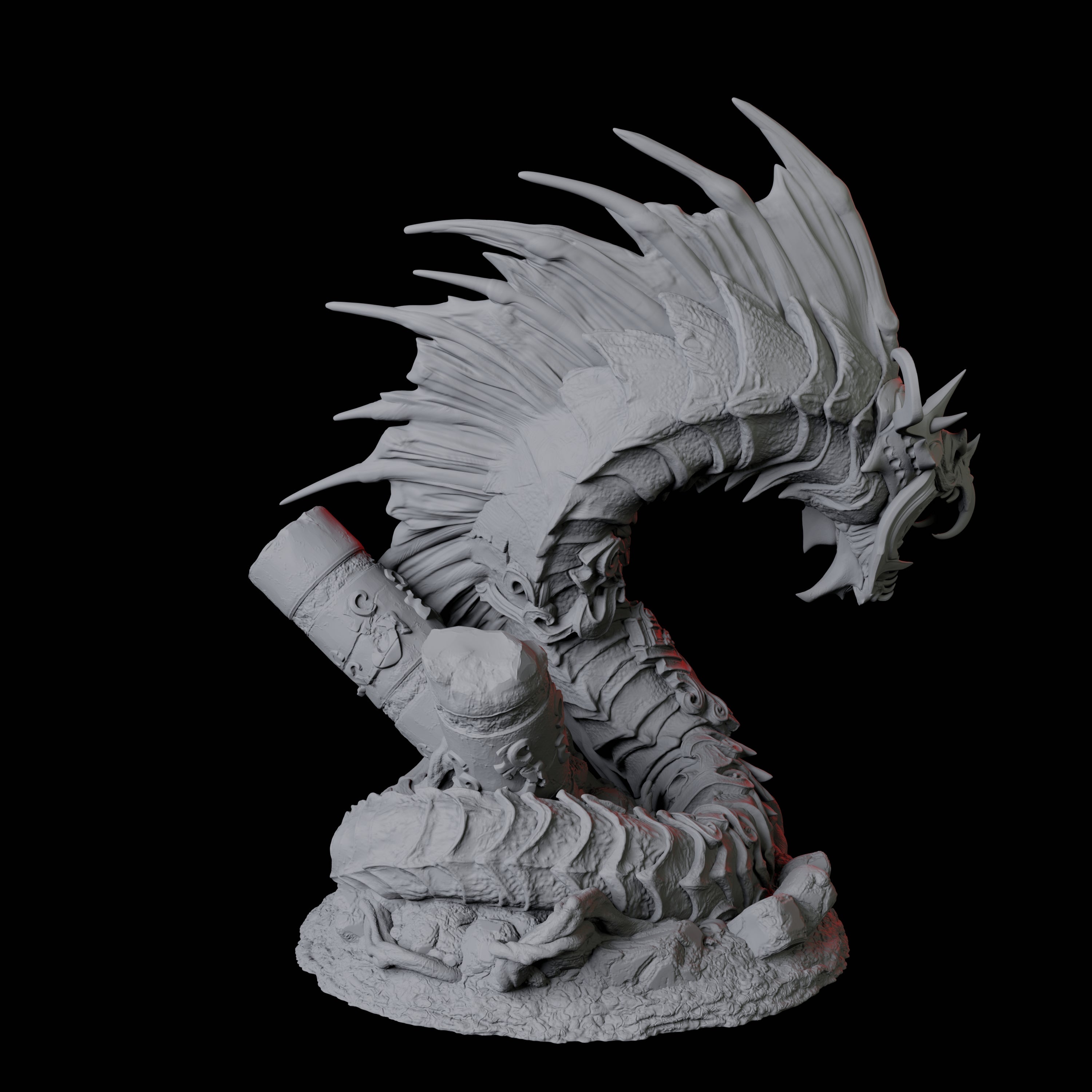 Coiled Giant Snake D Miniature for Dungeons and Dragons, Pathfinder or other TTRPGs