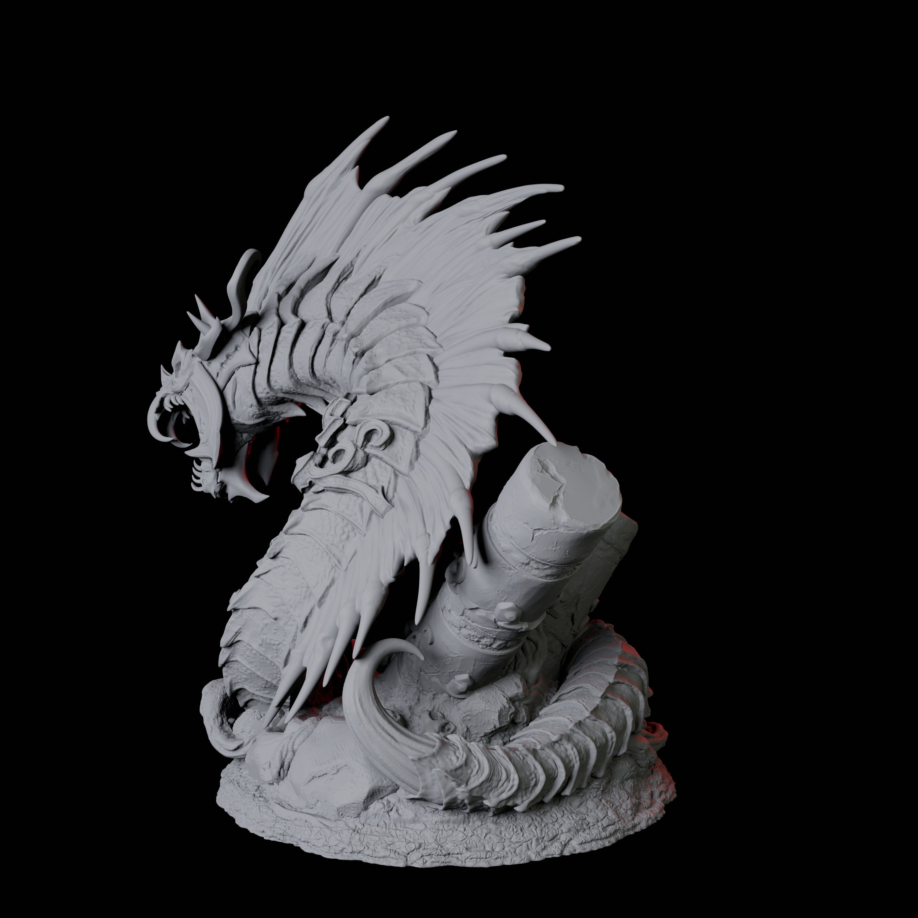 Coiled Giant Snake D Miniature for Dungeons and Dragons, Pathfinder or other TTRPGs