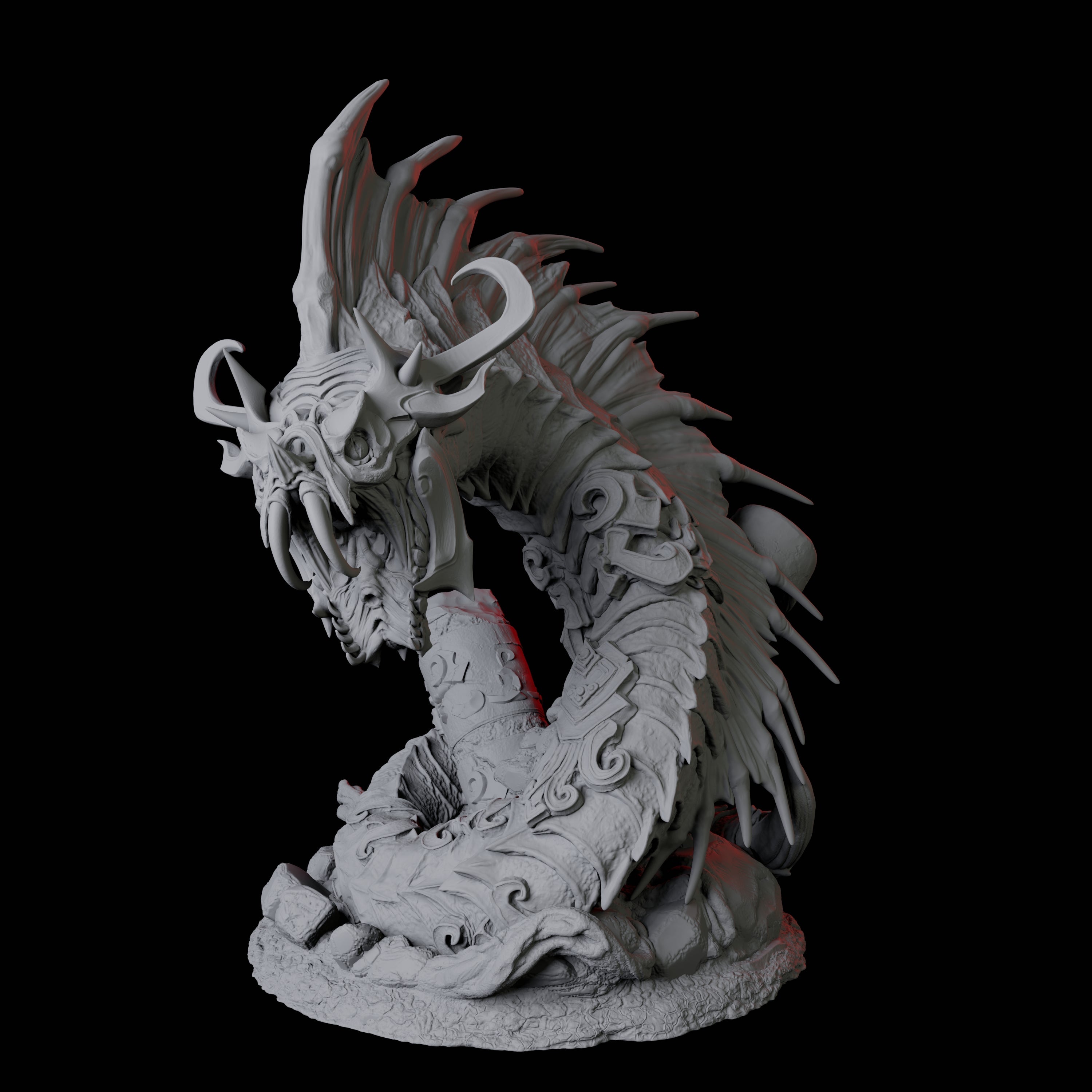 Coiled Giant Snake D Miniature for Dungeons and Dragons, Pathfinder or other TTRPGs