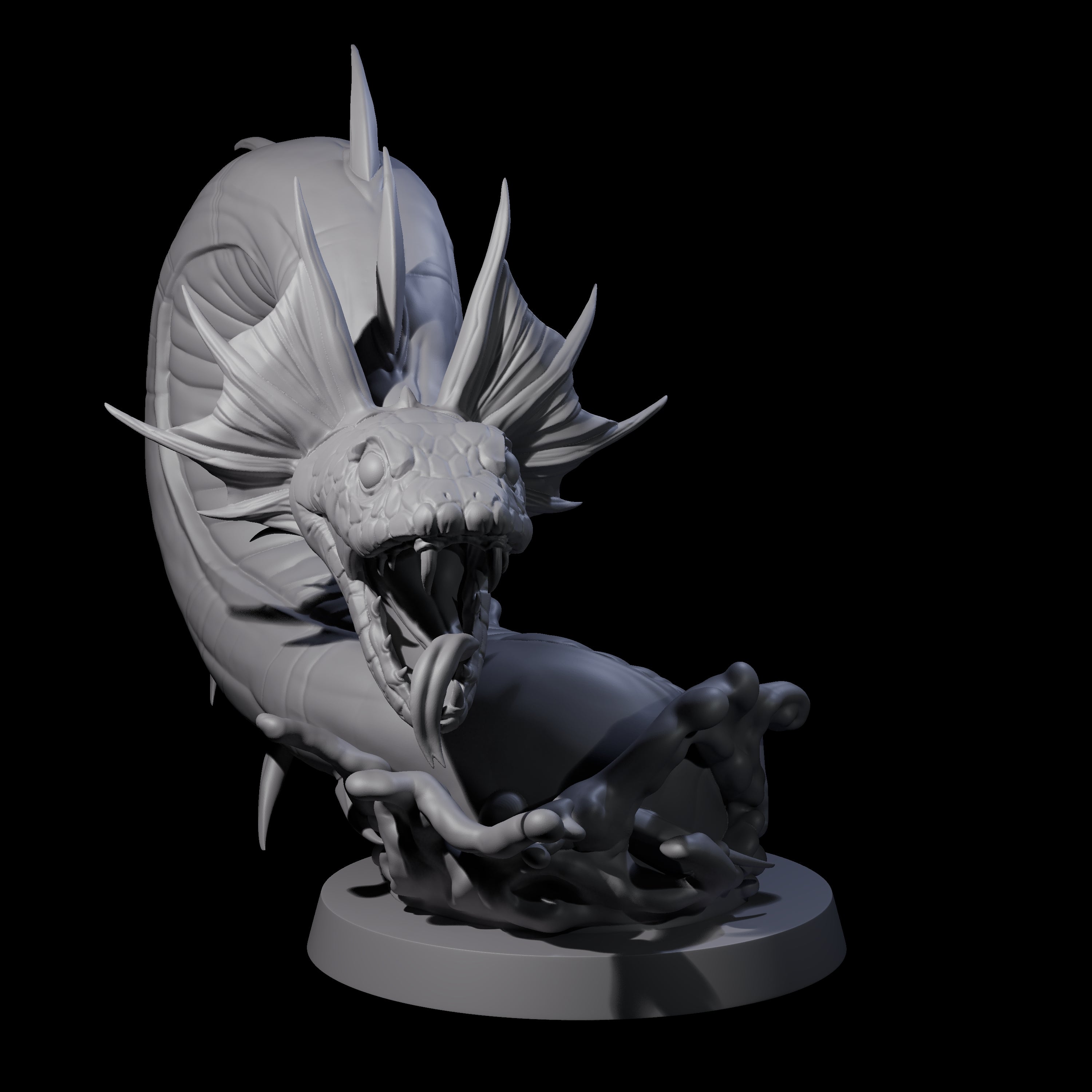 Coiled Snake Worm Miniature for Dungeons and Dragons, Pathfinder or other TTRPGs