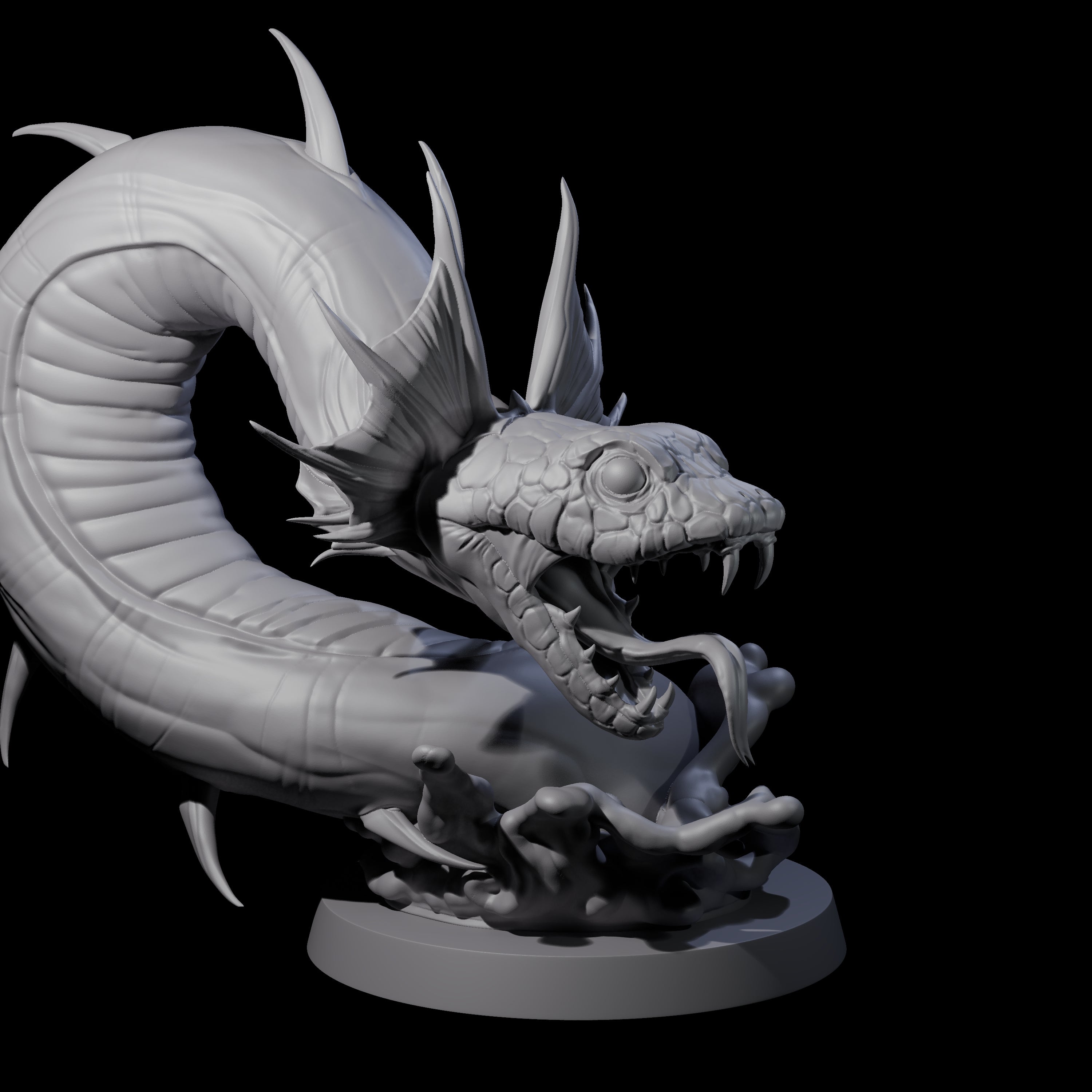 Coiled Snake Worm Miniature for Dungeons and Dragons, Pathfinder or other TTRPGs