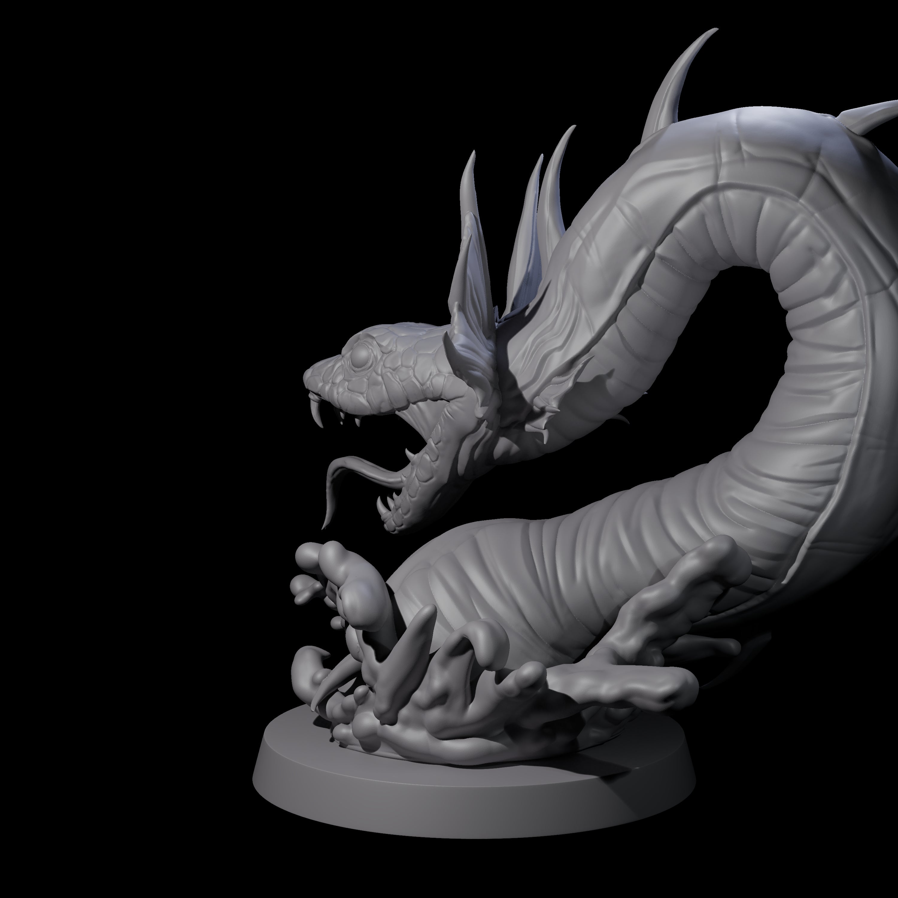 Coiled Snake Worm Miniature for Dungeons and Dragons, Pathfinder or other TTRPGs