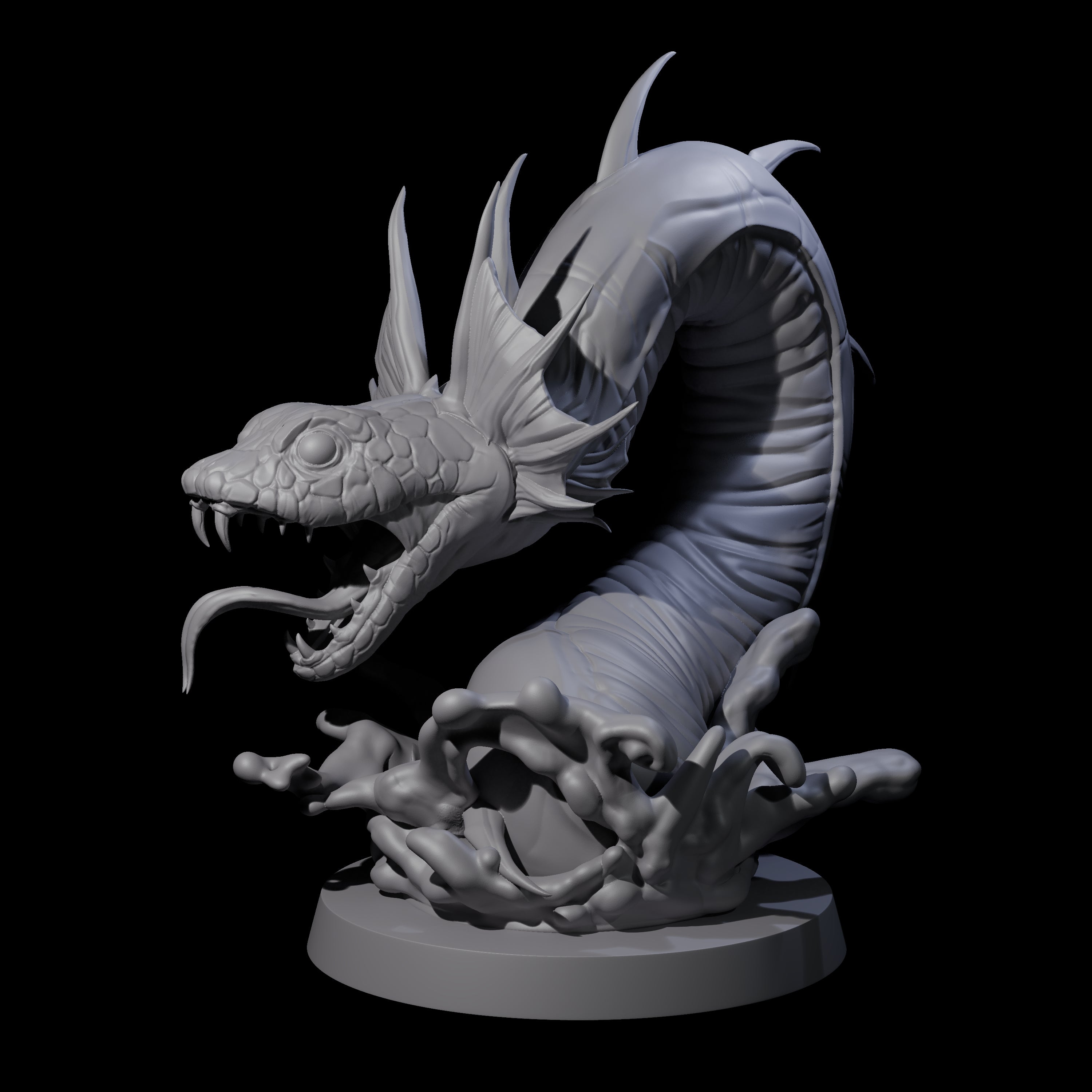 Coiled Snake Worm Miniature for Dungeons and Dragons, Pathfinder or other TTRPGs