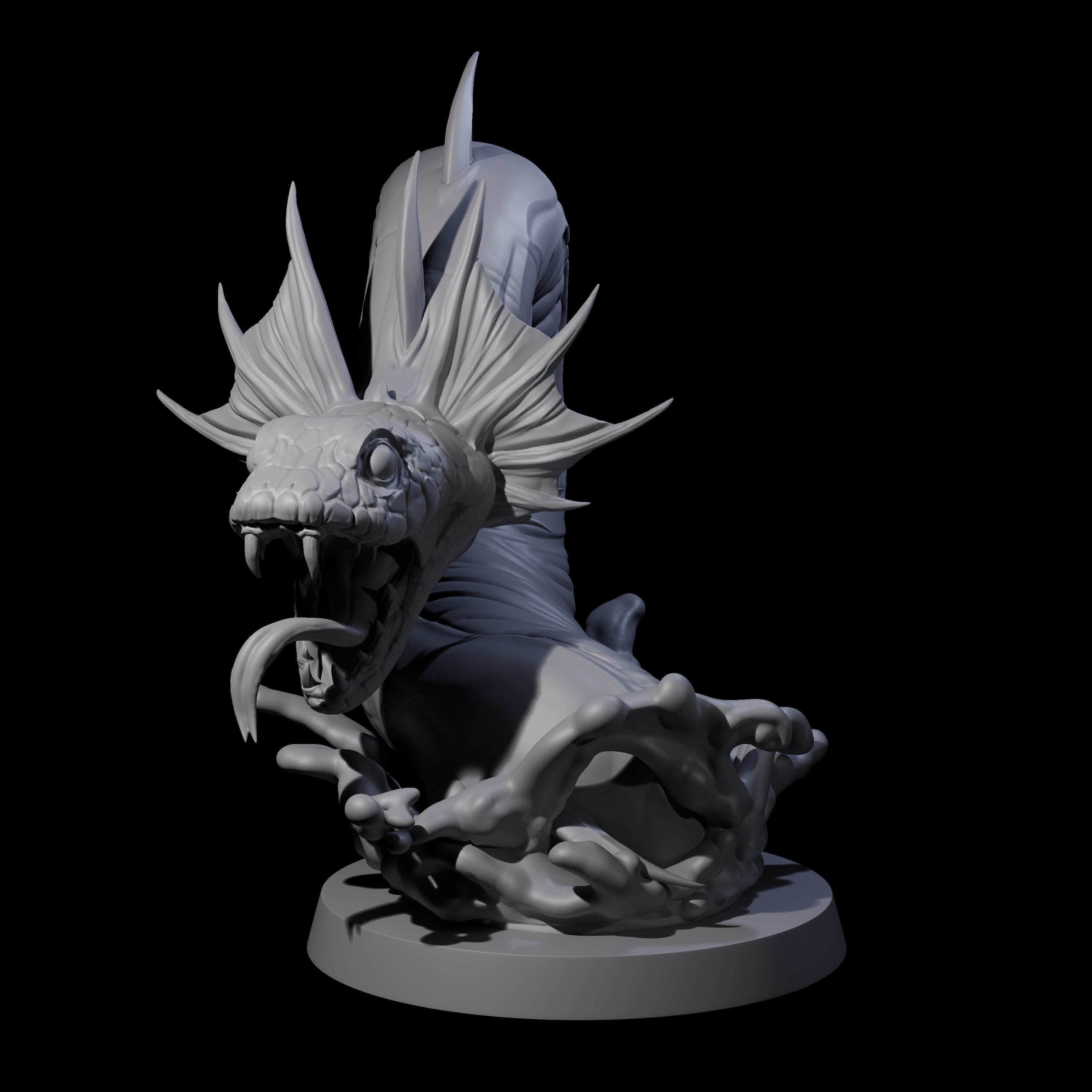 Coiled Snake Worm Miniature for Dungeons and Dragons, Pathfinder or other TTRPGs