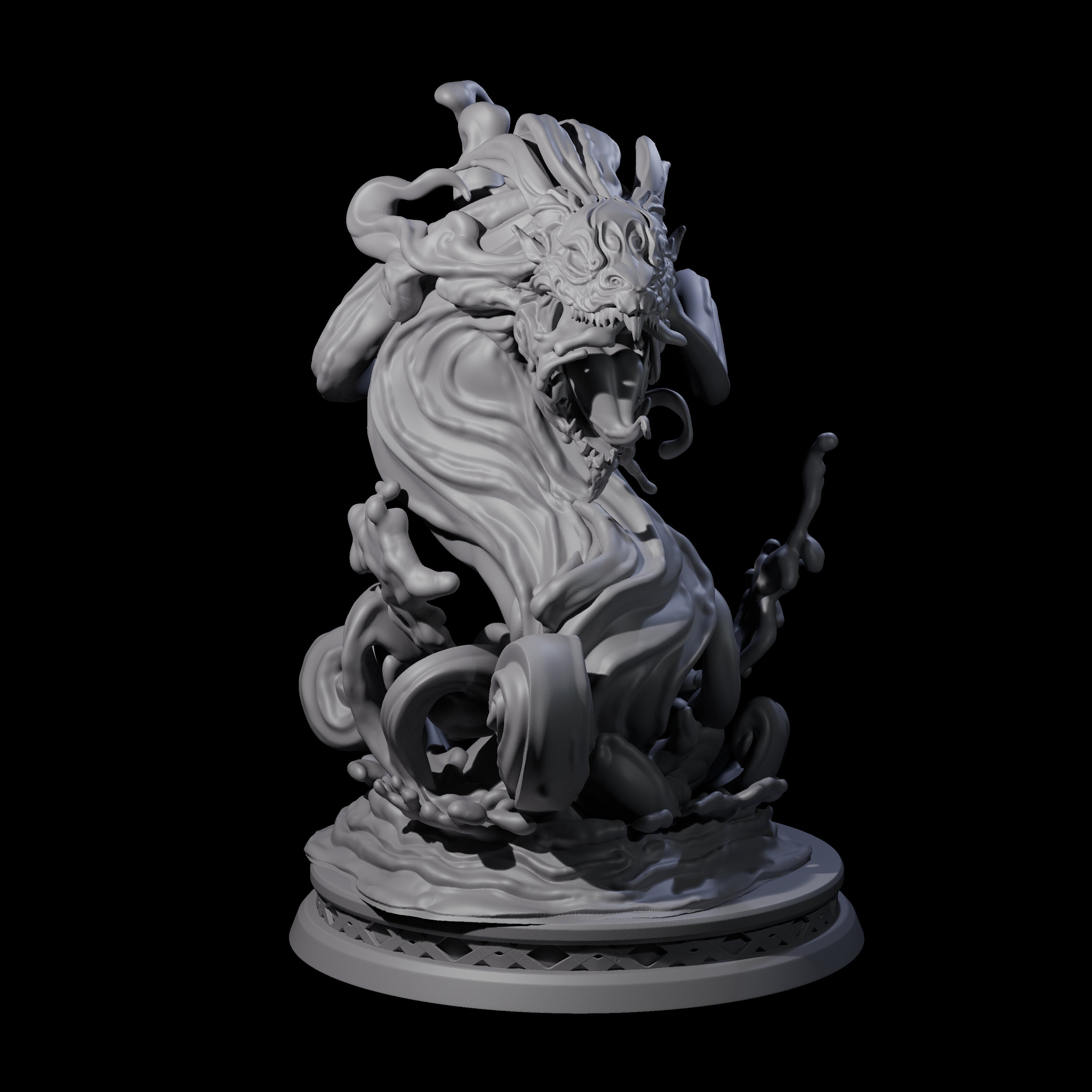 Coiled Water Elemental Miniature for Dungeons and Dragons, Pathfinder or other TTRPGs