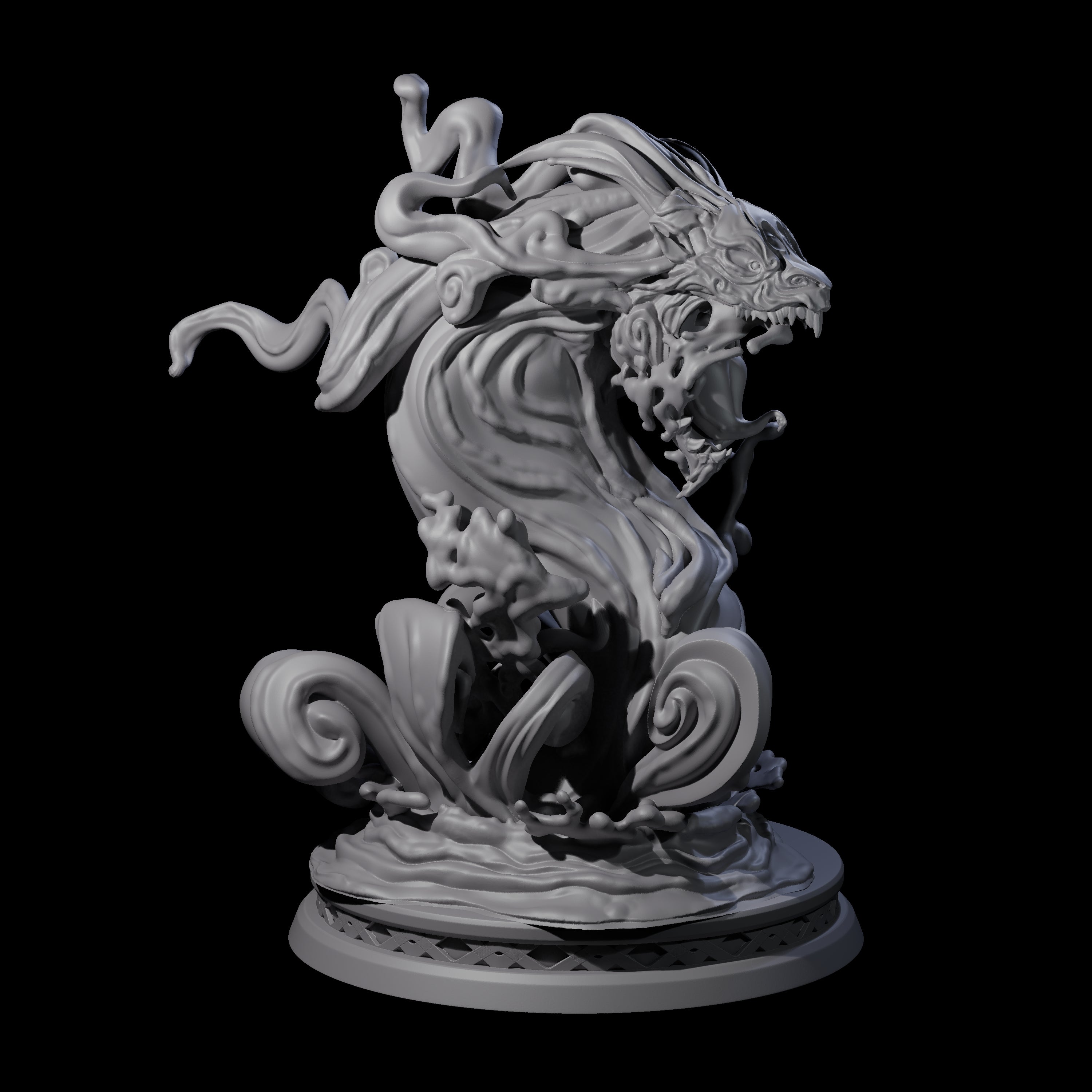Coiled Water Elemental Miniature for Dungeons and Dragons, Pathfinder or other TTRPGs