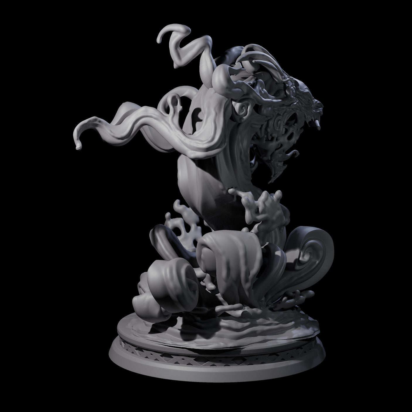 Coiled Water Elemental Miniature for Dungeons and Dragons, Pathfinder or other TTRPGs