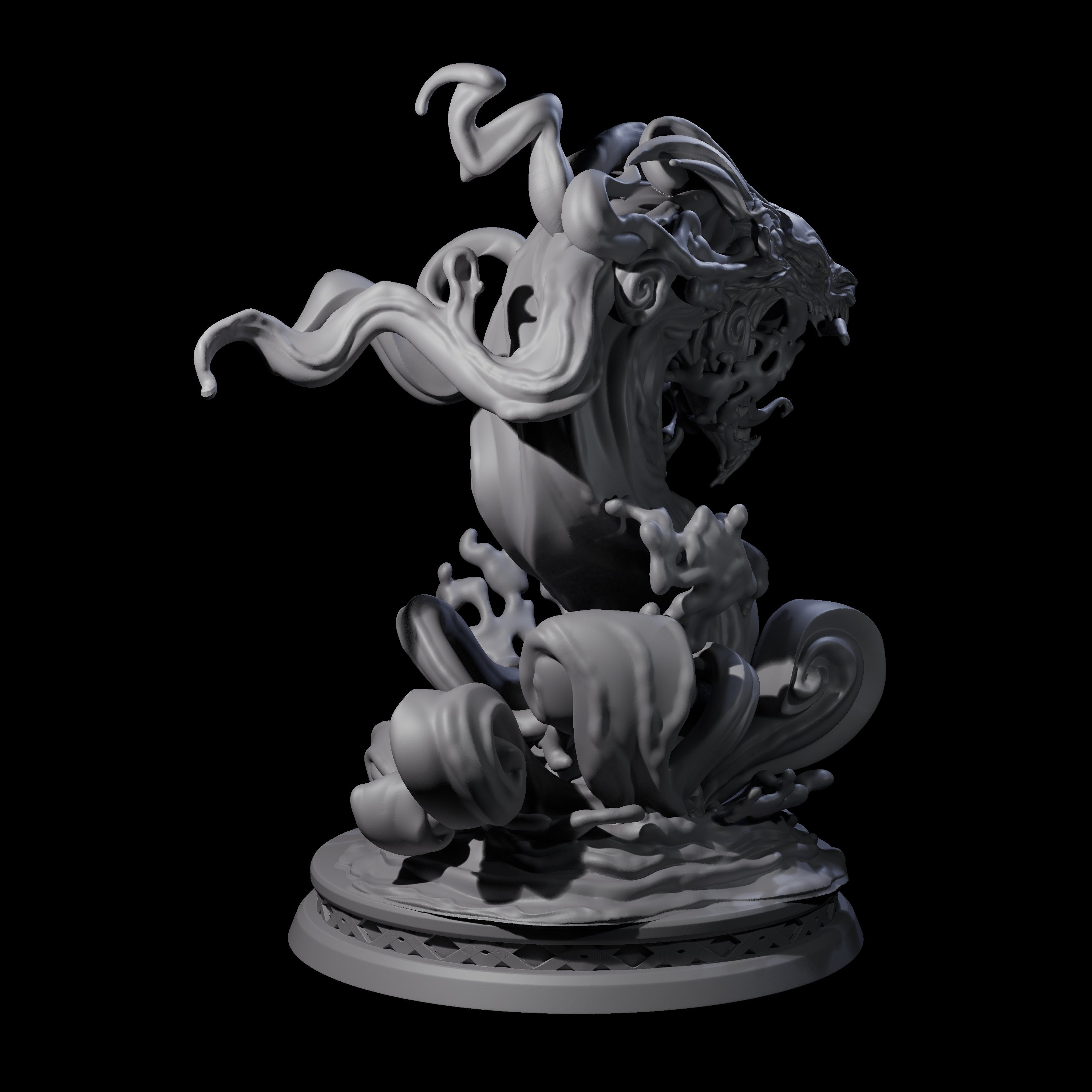 Coiled Water Elemental Miniature for Dungeons and Dragons, Pathfinder or other TTRPGs