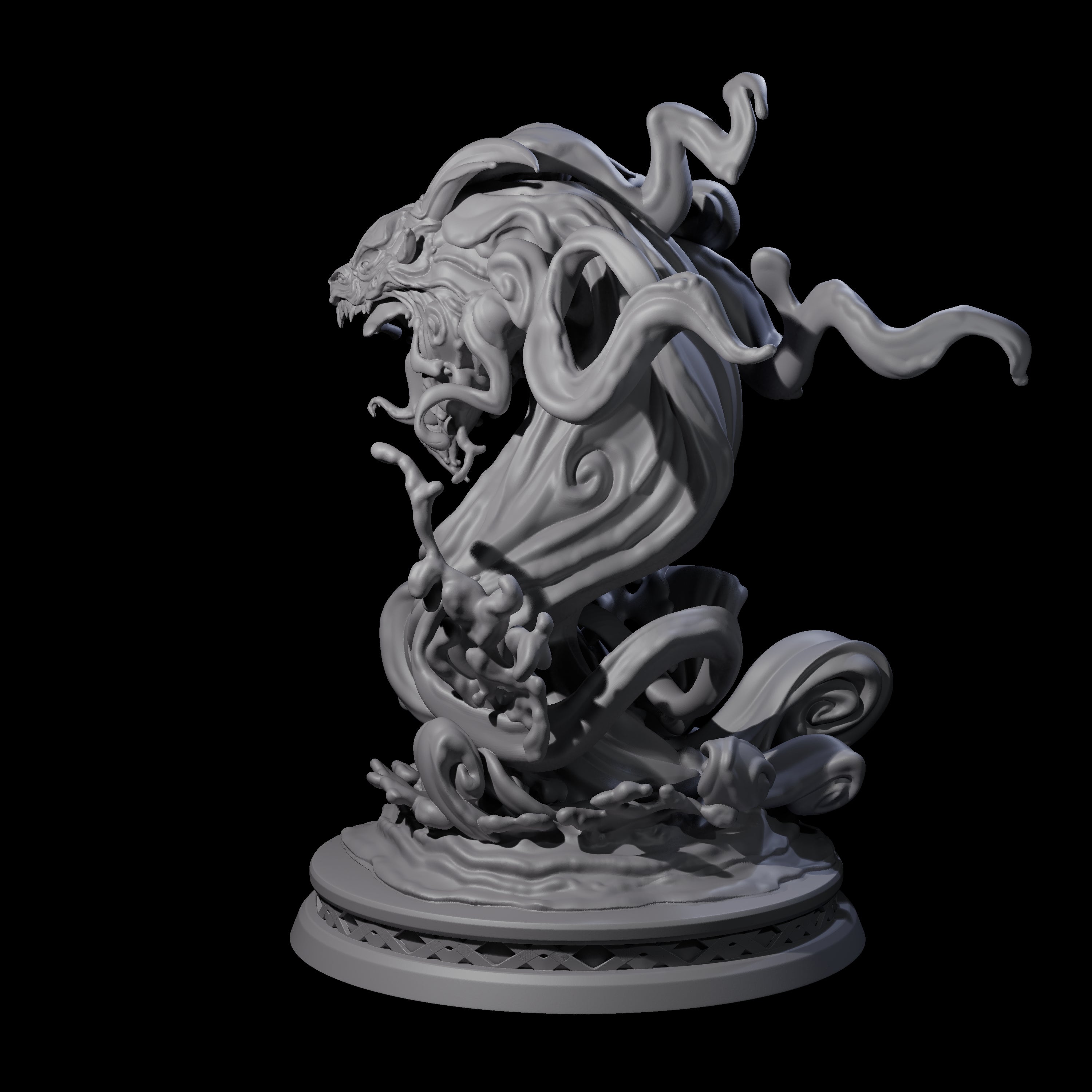 Coiled Water Elemental Miniature for Dungeons and Dragons, Pathfinder or other TTRPGs
