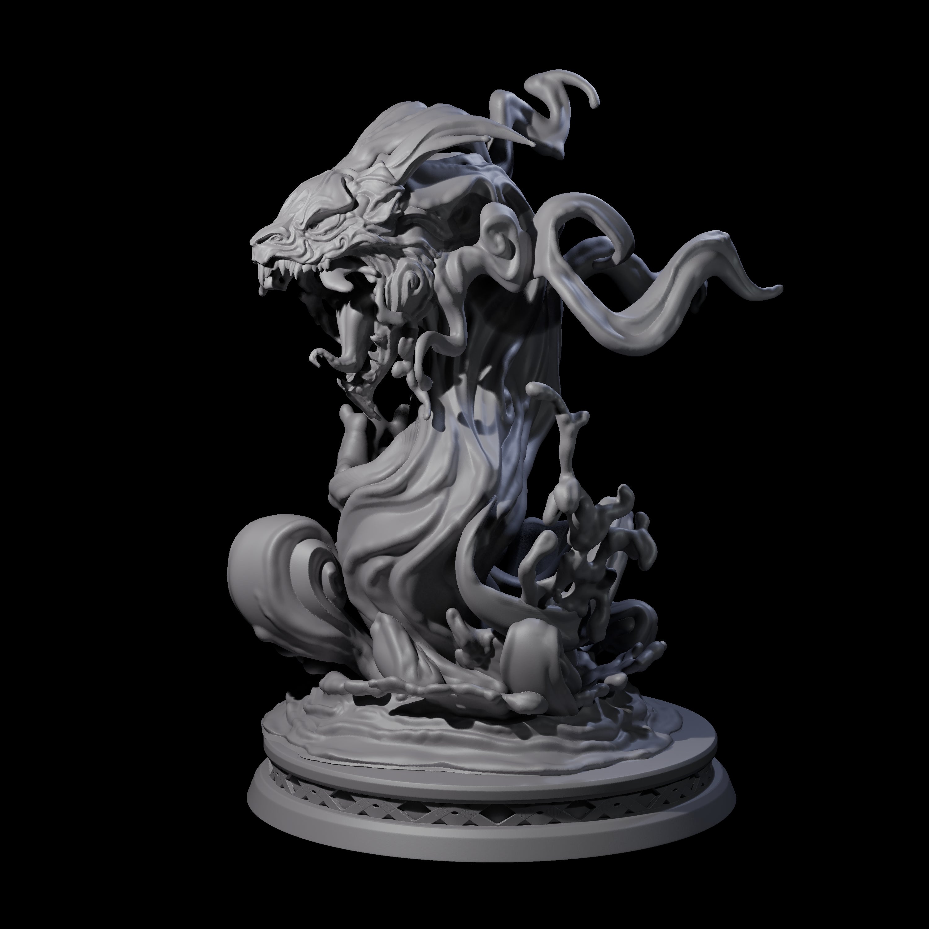 Coiled Water Elemental Miniature for Dungeons and Dragons, Pathfinder or other TTRPGs