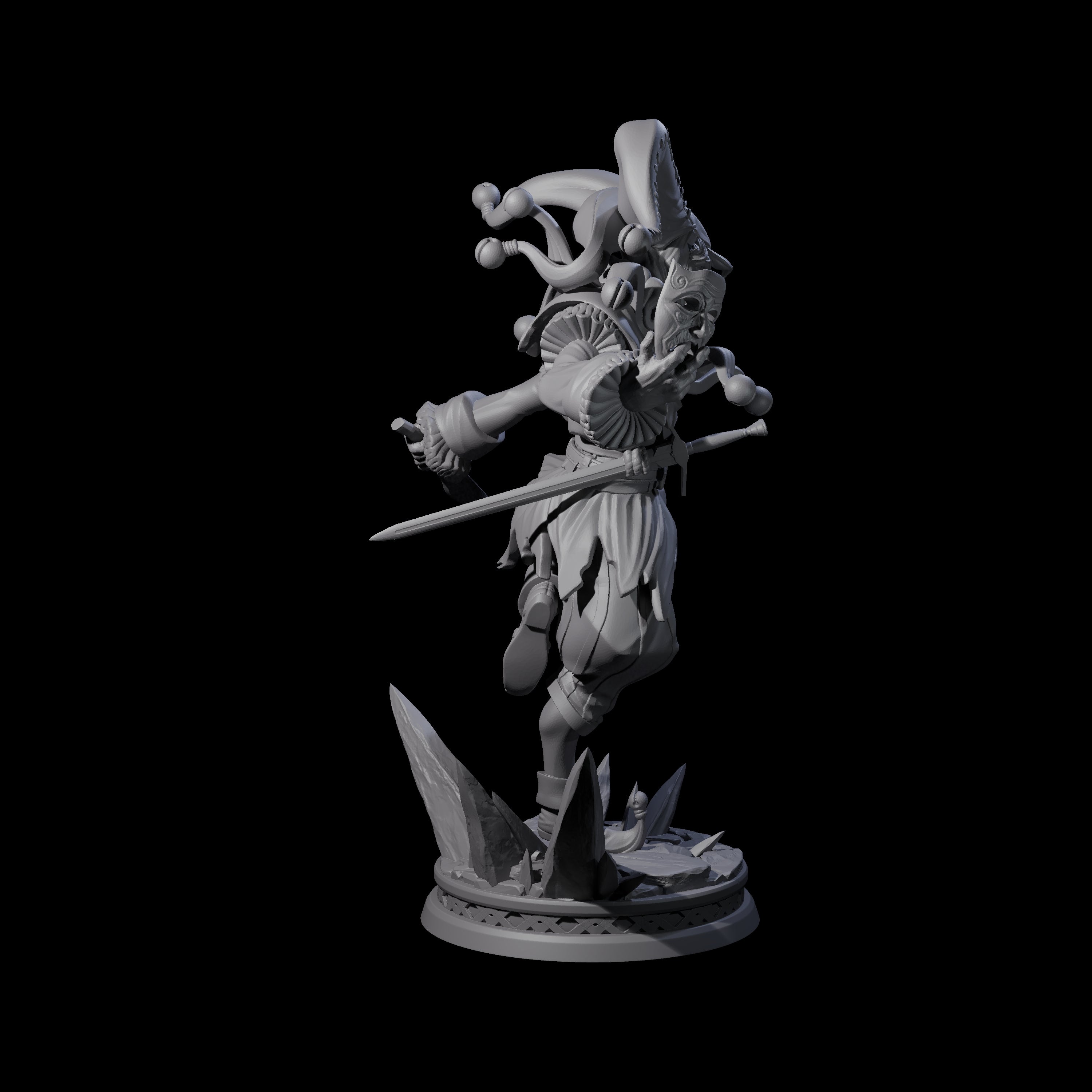 Combat Jester Miniature for Dungeons and Dragons, Pathfinder or other TTRPGs