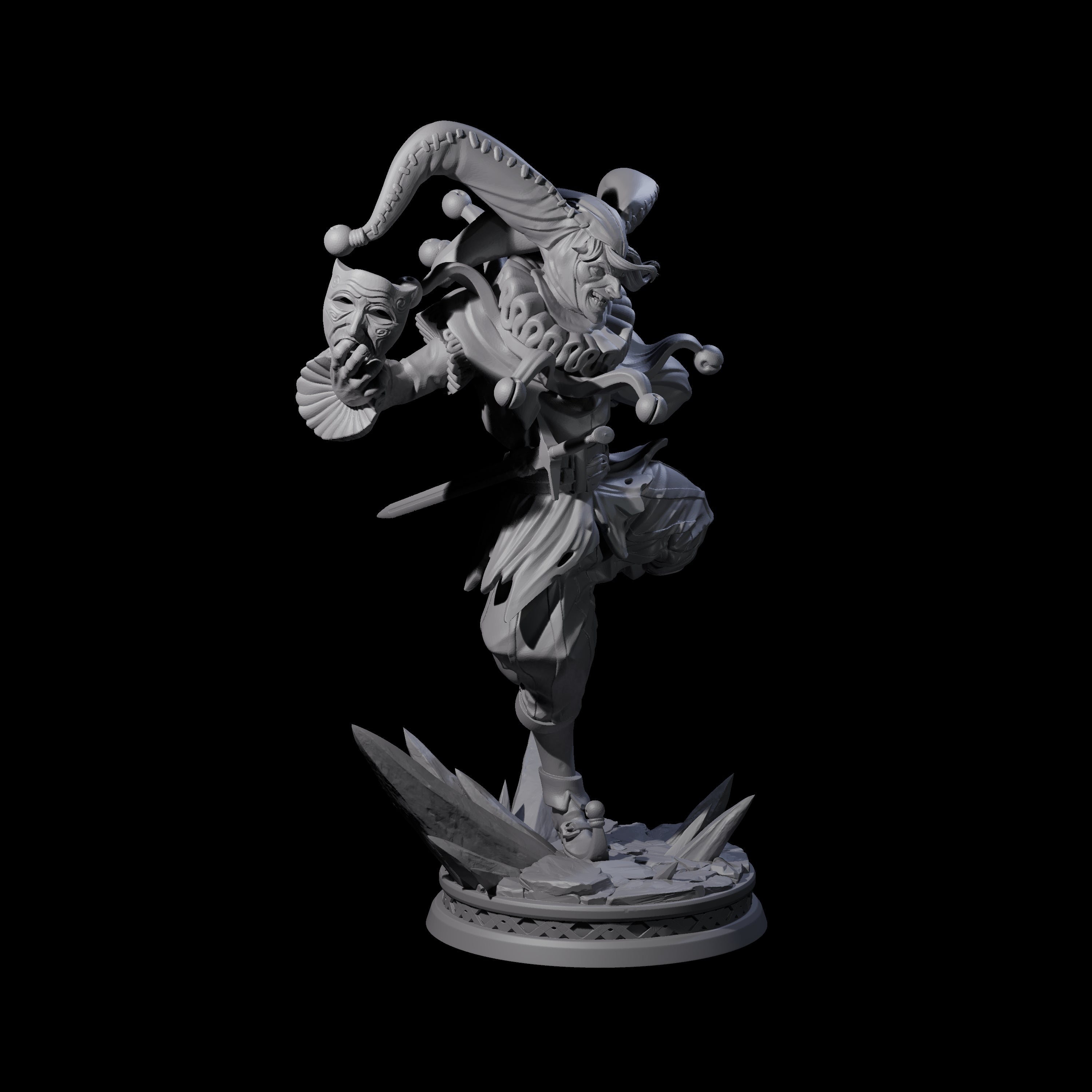 Combat Jester Miniature for Dungeons and Dragons, Pathfinder or other TTRPGs