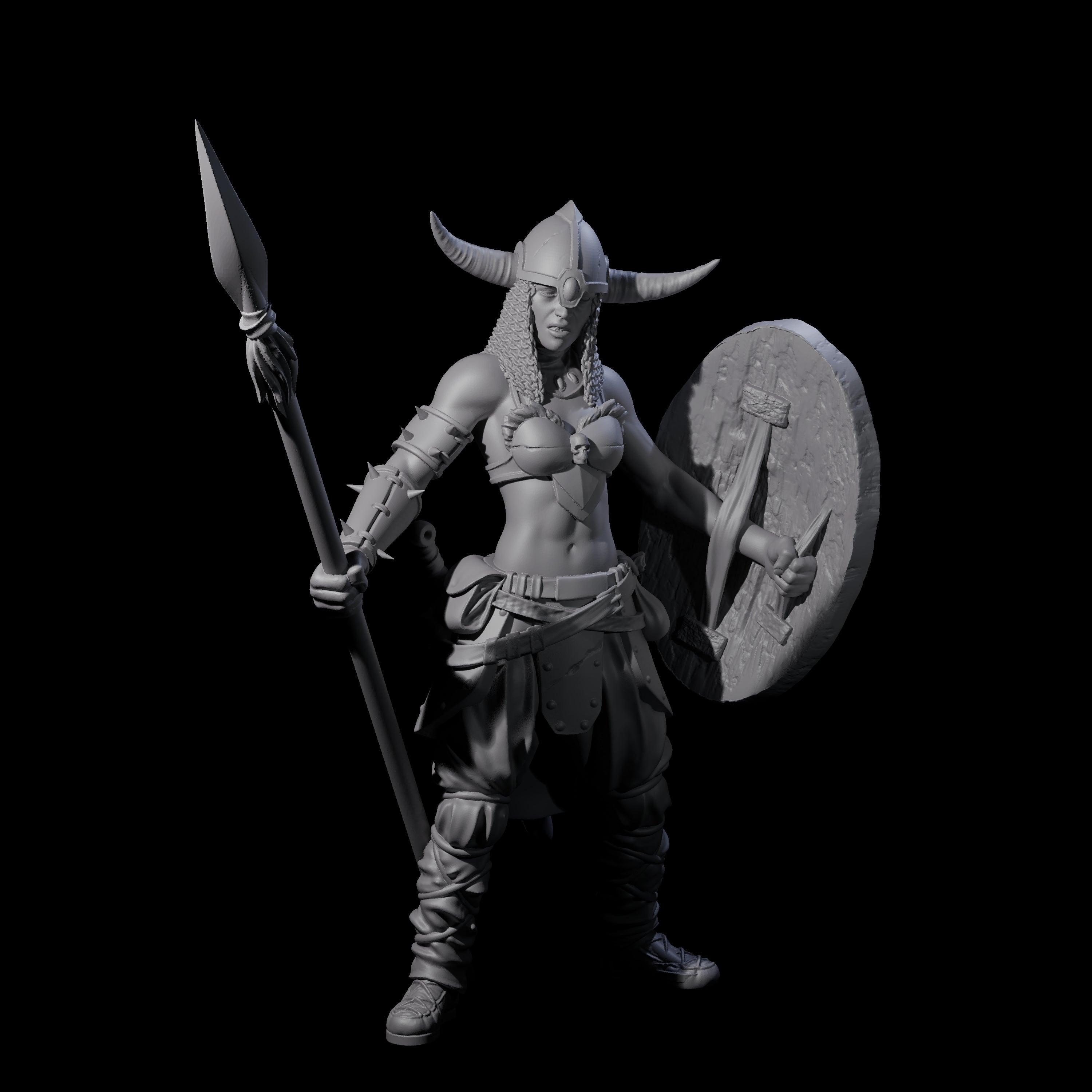 Come At Me Female Barbarian Miniature for Dungeons and Dragons, Pathfinder or other TTRPGs