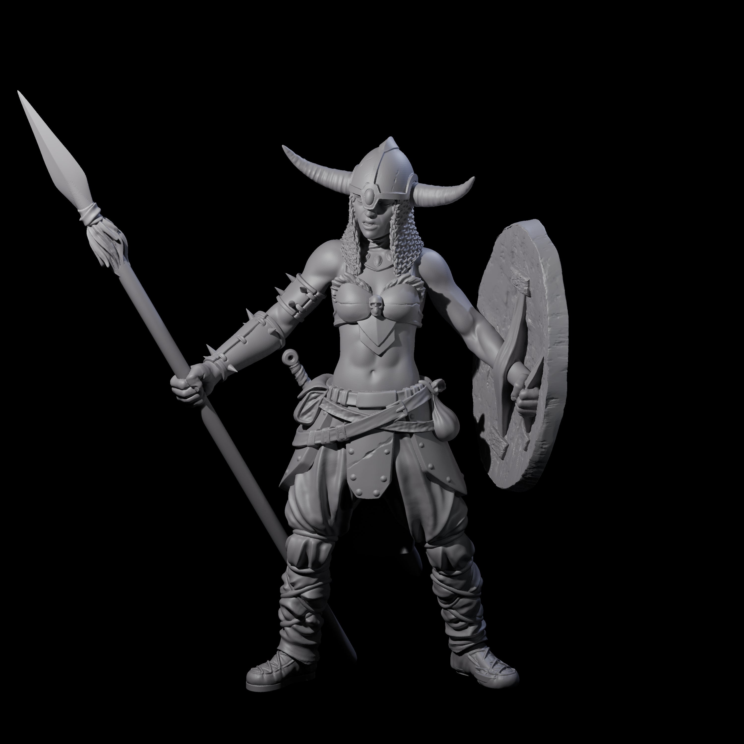 Come At Me Female Barbarian Miniature for Dungeons and Dragons, Pathfinder or other TTRPGs