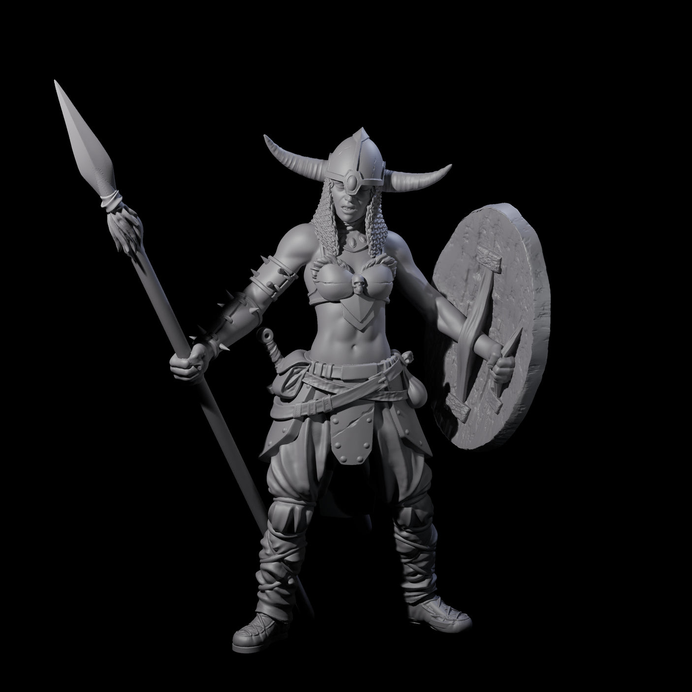 Come At Me Female Barbarian Miniature for Dungeons and Dragons, Pathfinder or other TTRPGs