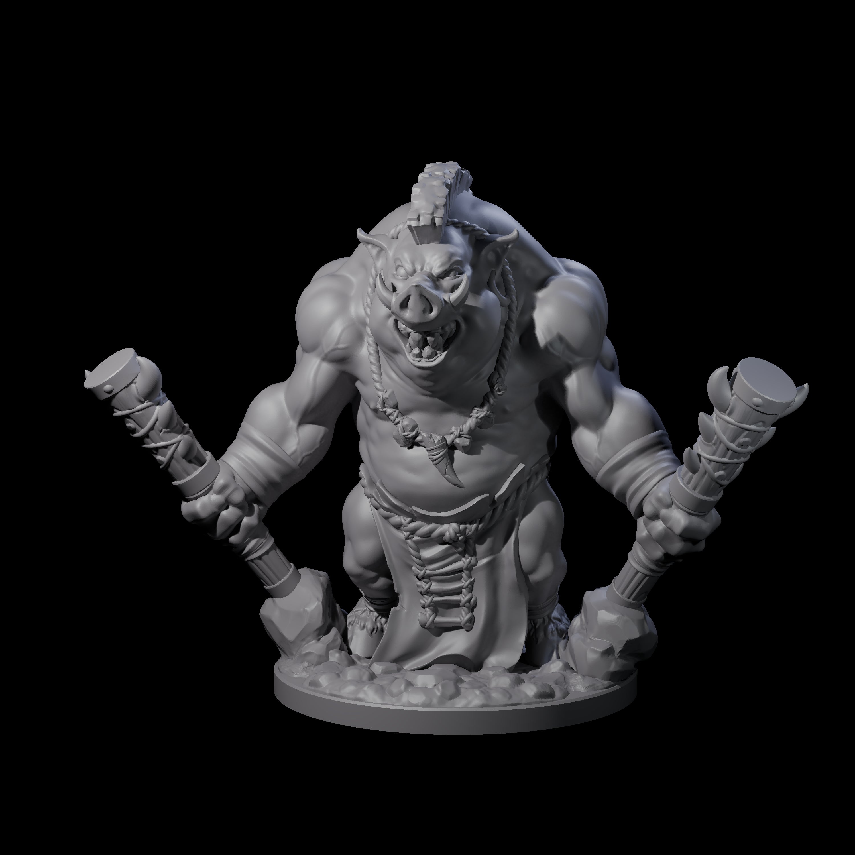 Come Out Swinging Boarman Brute B Miniature for Dungeons and Dragons, Pathfinder or other TTRPGs