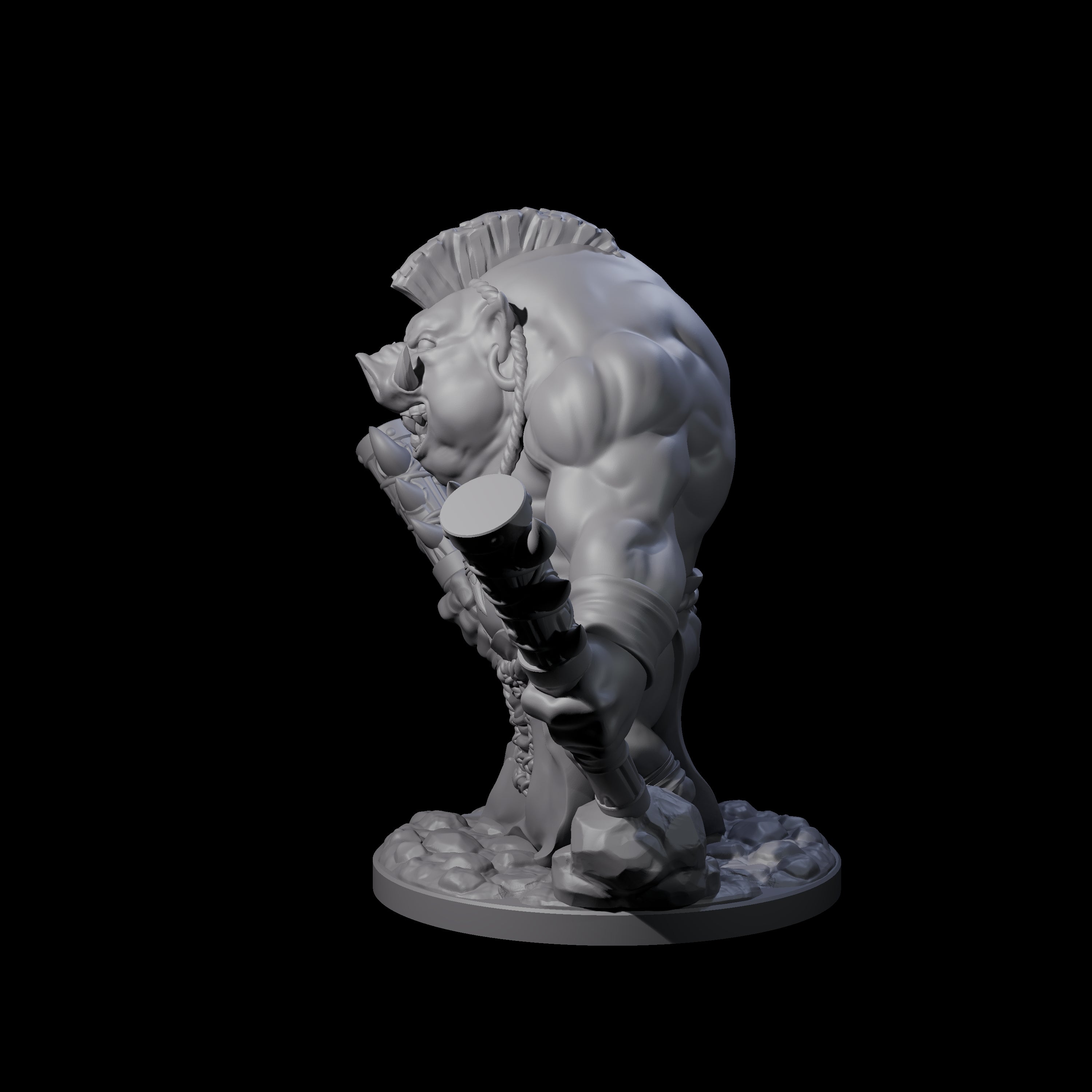 Come Out Swinging Boarman Brute B Miniature for Dungeons and Dragons, Pathfinder or other TTRPGs