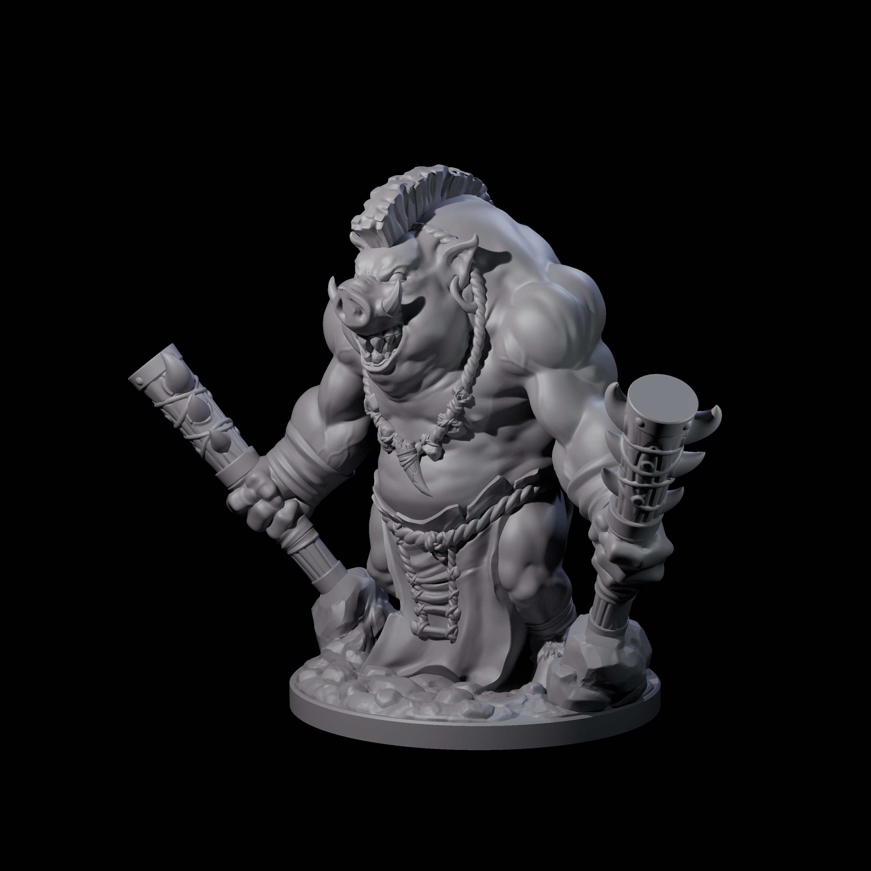 Come Out Swinging Boarman Brute B Miniature for Dungeons and Dragons, Pathfinder or other TTRPGs