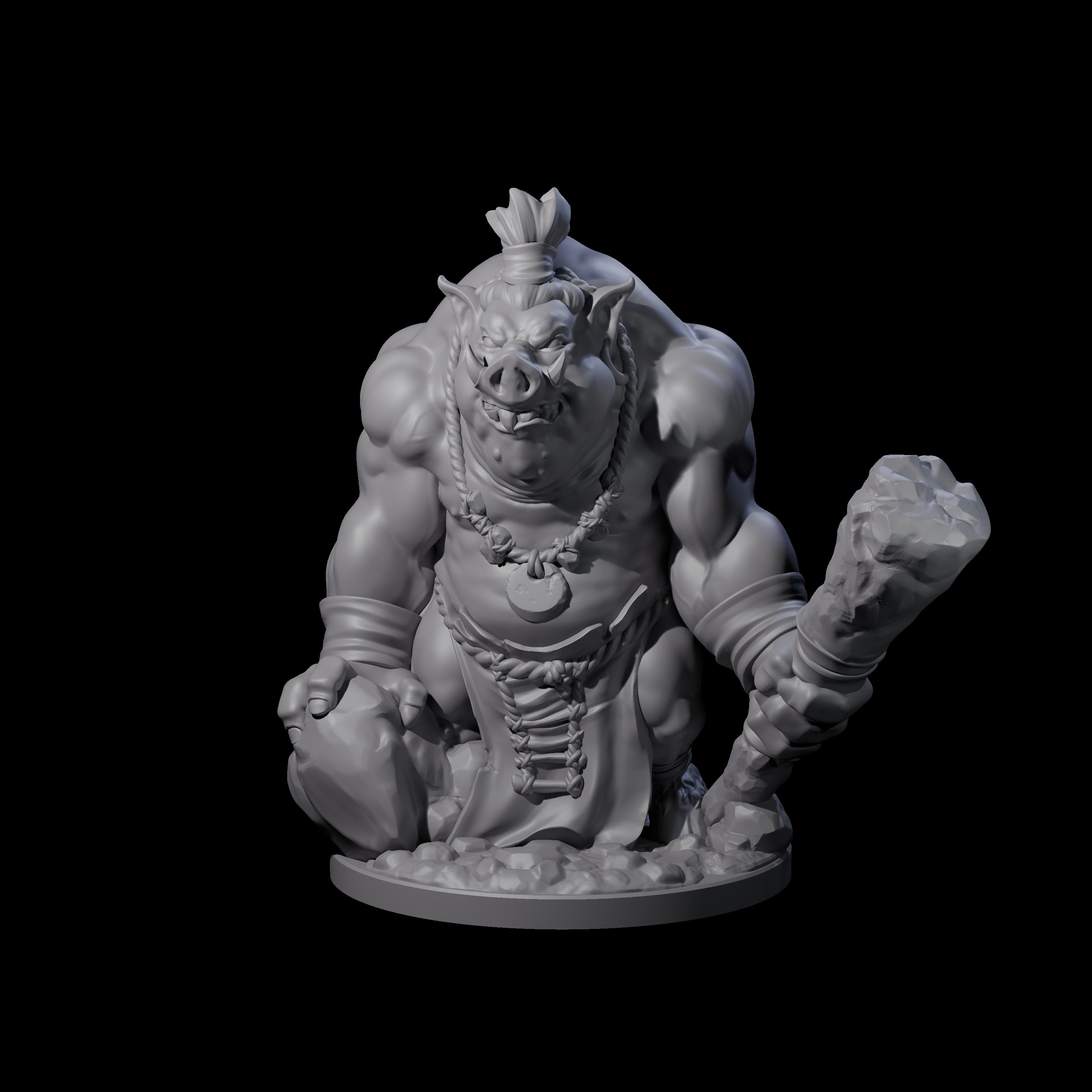 Come Out Swinging Boarman Brute C Miniature for Dungeons and Dragons, Pathfinder or other TTRPGs