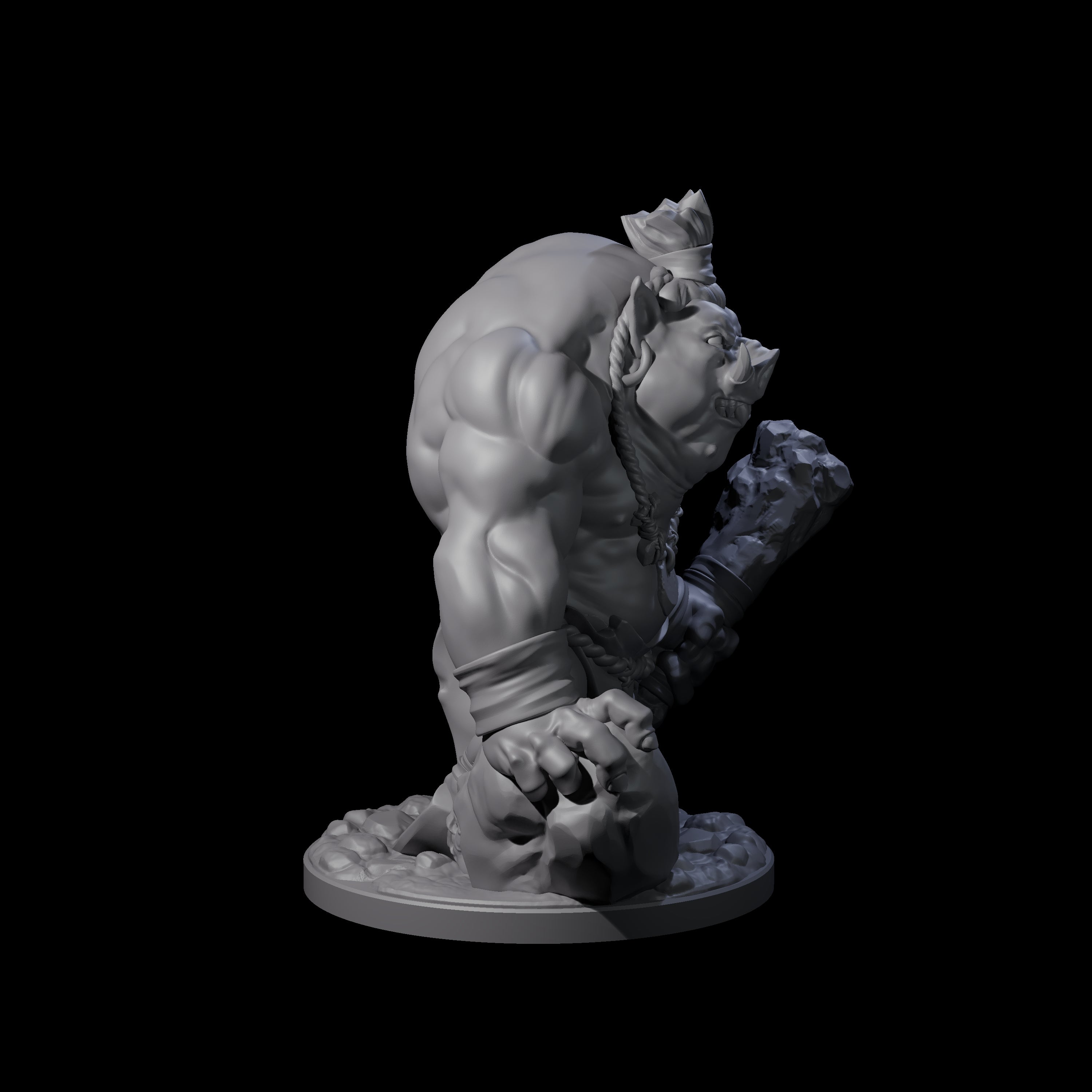 Come Out Swinging Boarman Brute C Miniature for Dungeons and Dragons, Pathfinder or other TTRPGs