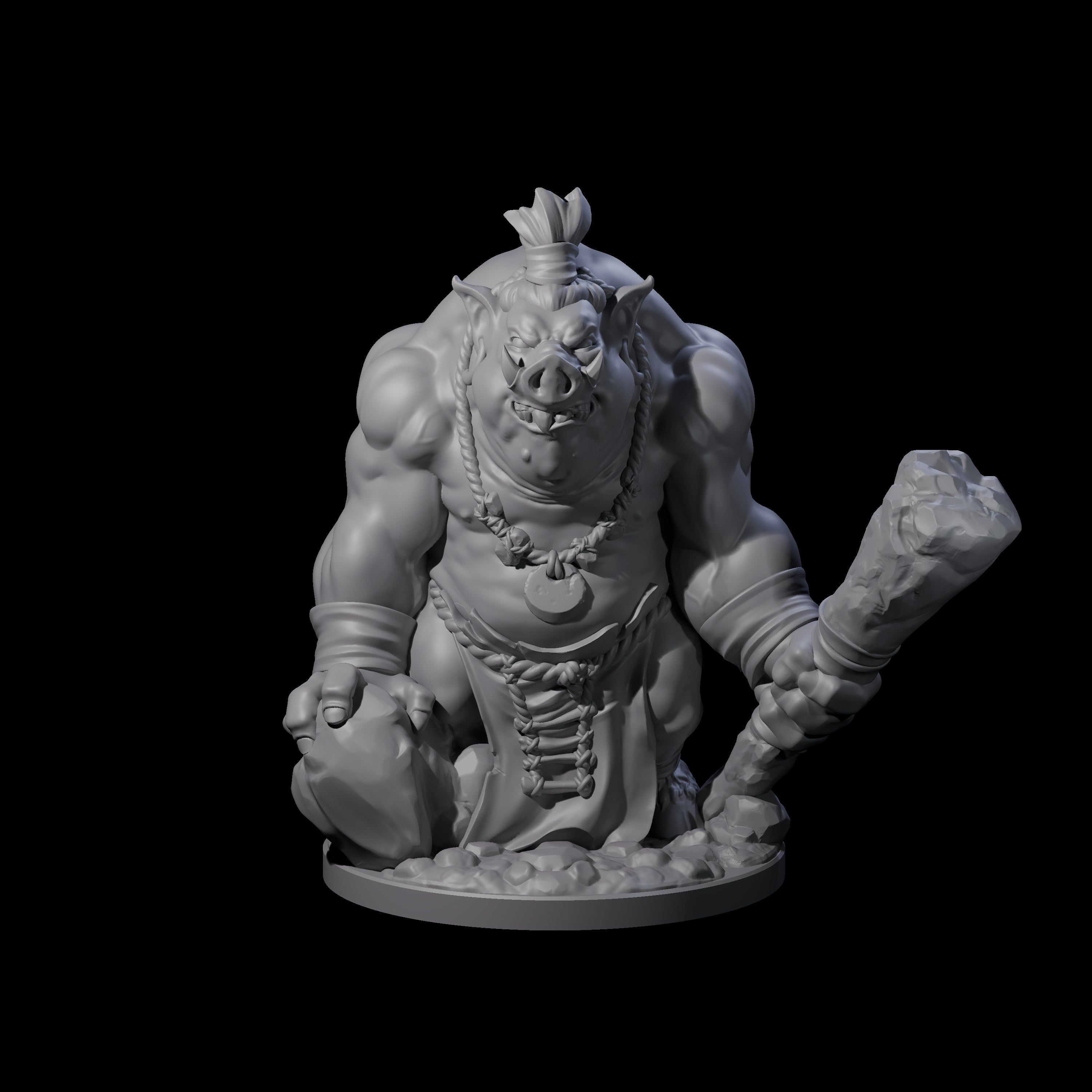 Come Out Swinging Boarman Brutes Miniature for Dungeons and Dragons, Pathfinder or other TTRPGs