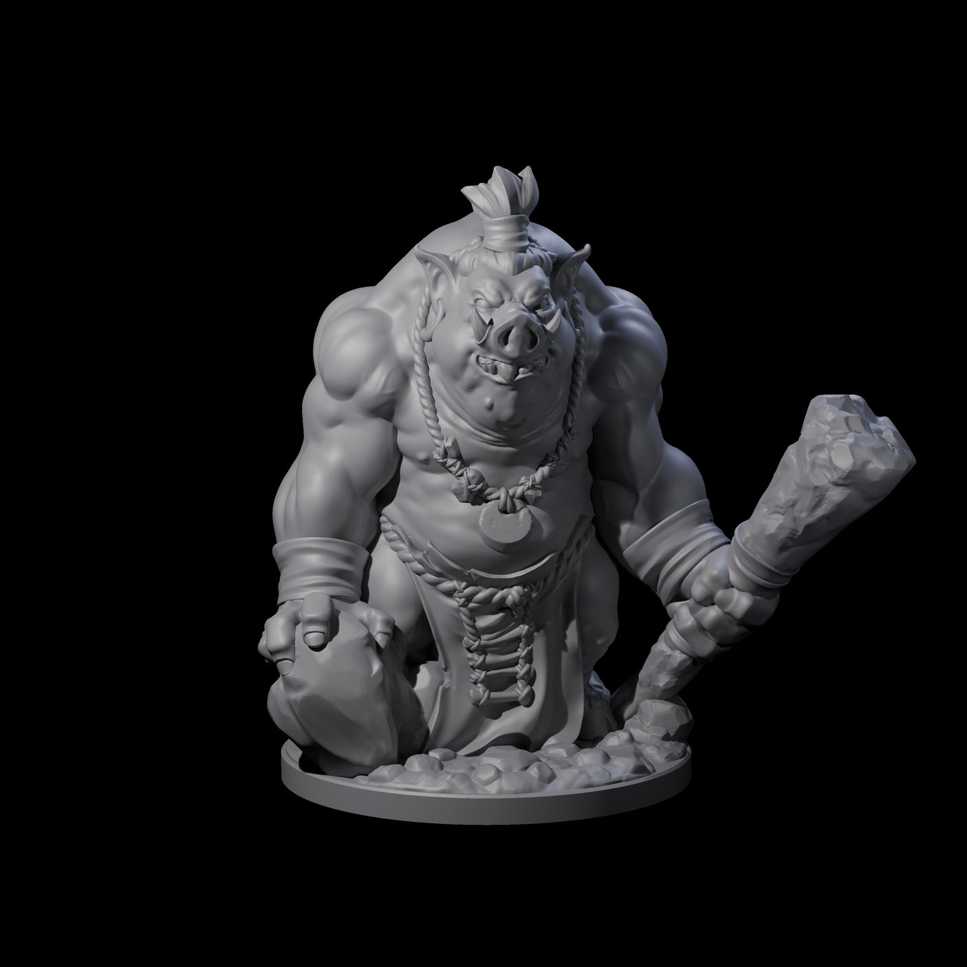 Come Out Swinging Boarman Brutes Miniature for Dungeons and Dragons, Pathfinder or other TTRPGs