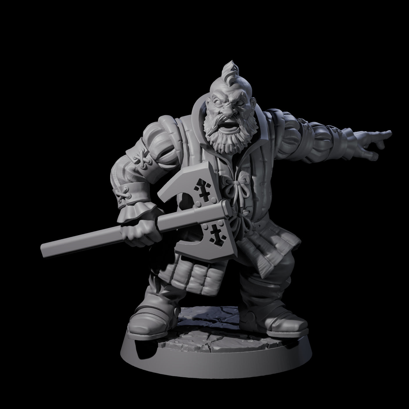 Commanding Dwarf Leader Miniature for Dungeons and Dragons, Pathfinder or other TTRPGs