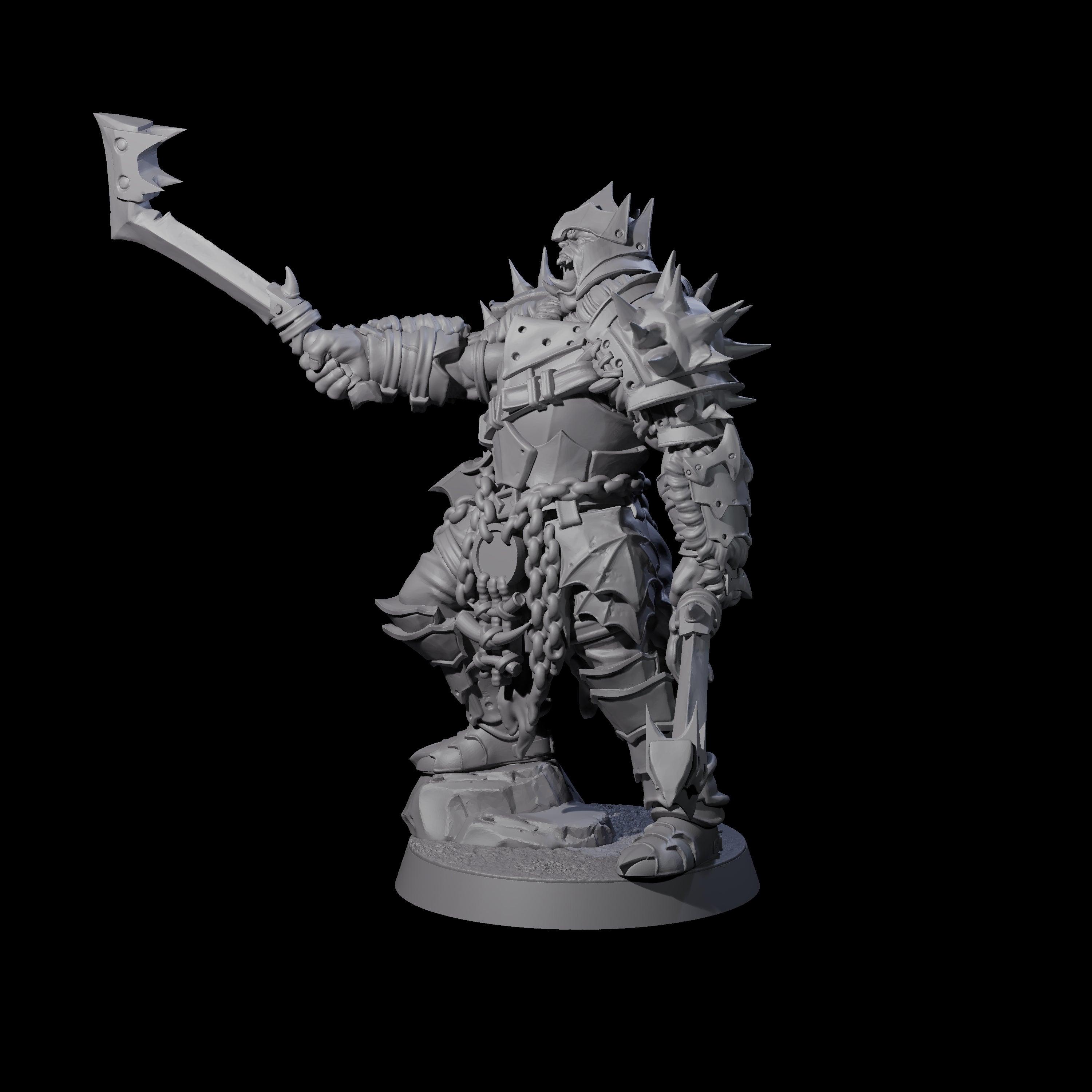 Commanding General Orc Warlord Miniature for Dungeons and Dragons, Pathfinder or other TTRPGs