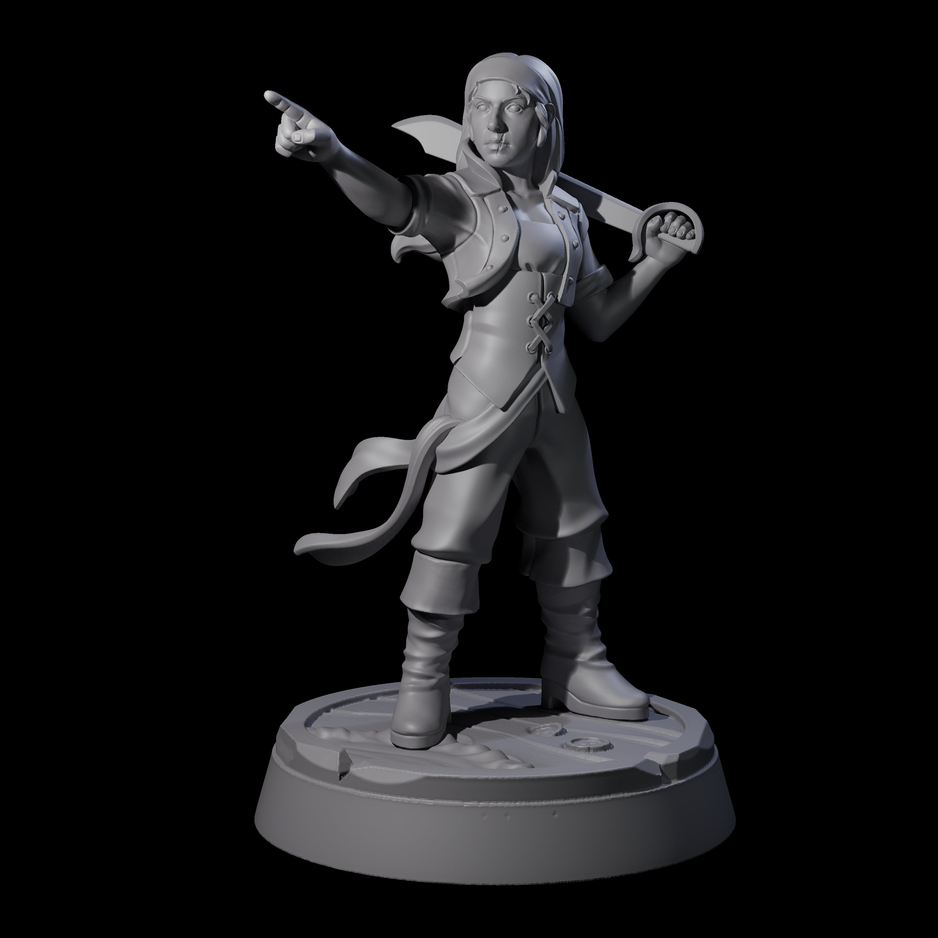 Commanding Human First Mate Miniature for Dungeons and Dragons, Pathfinder or other TTRPGs