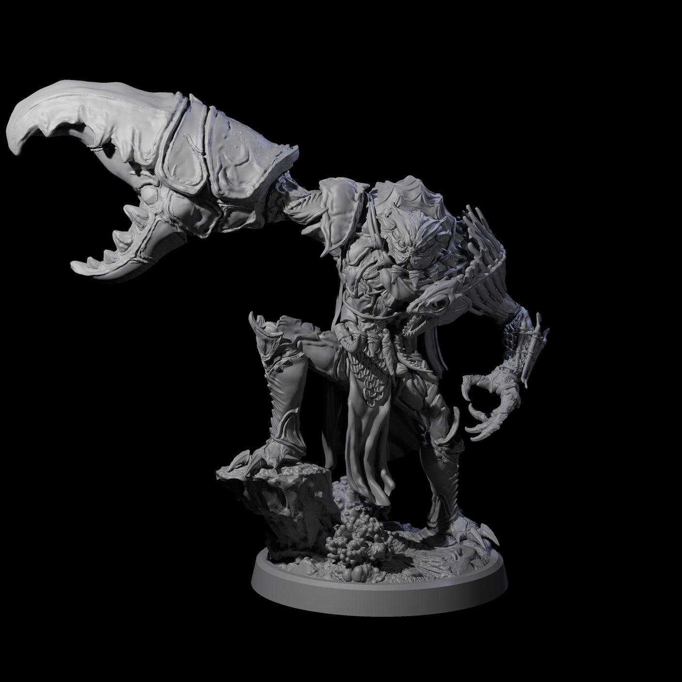 Commanding Wastrilith Warrior A Miniature for Dungeons and Dragons, Pathfinder or other TTRPGs