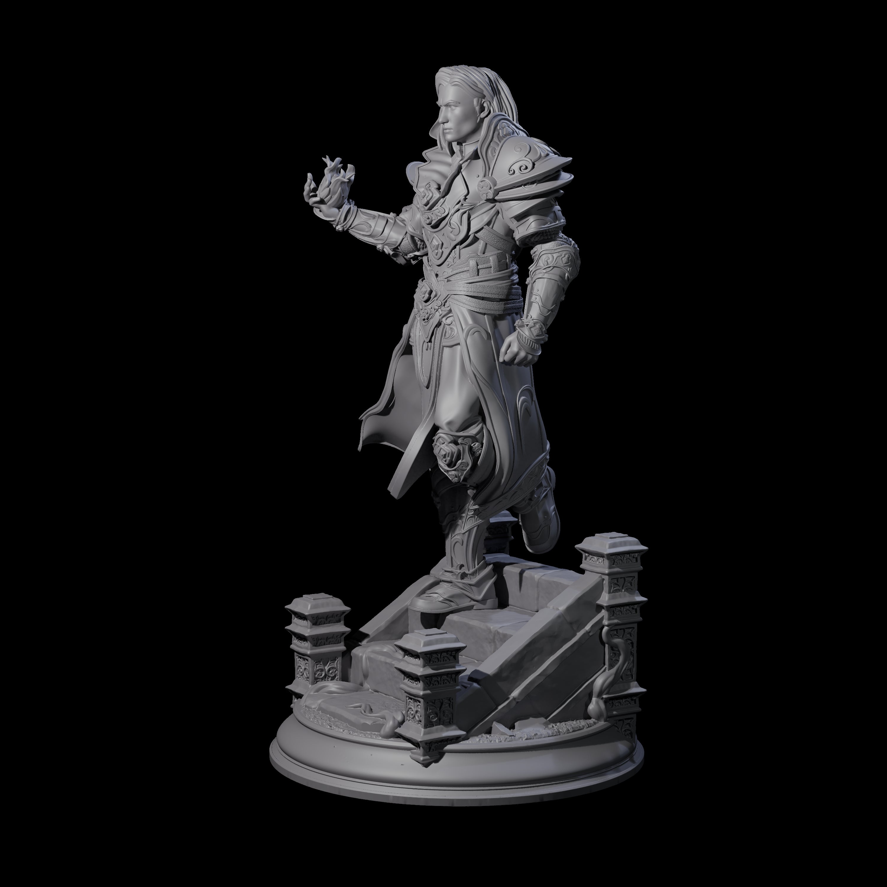 Composed Human Mage Miniature for Dungeons and Dragons, Pathfinder or other TTRPGs