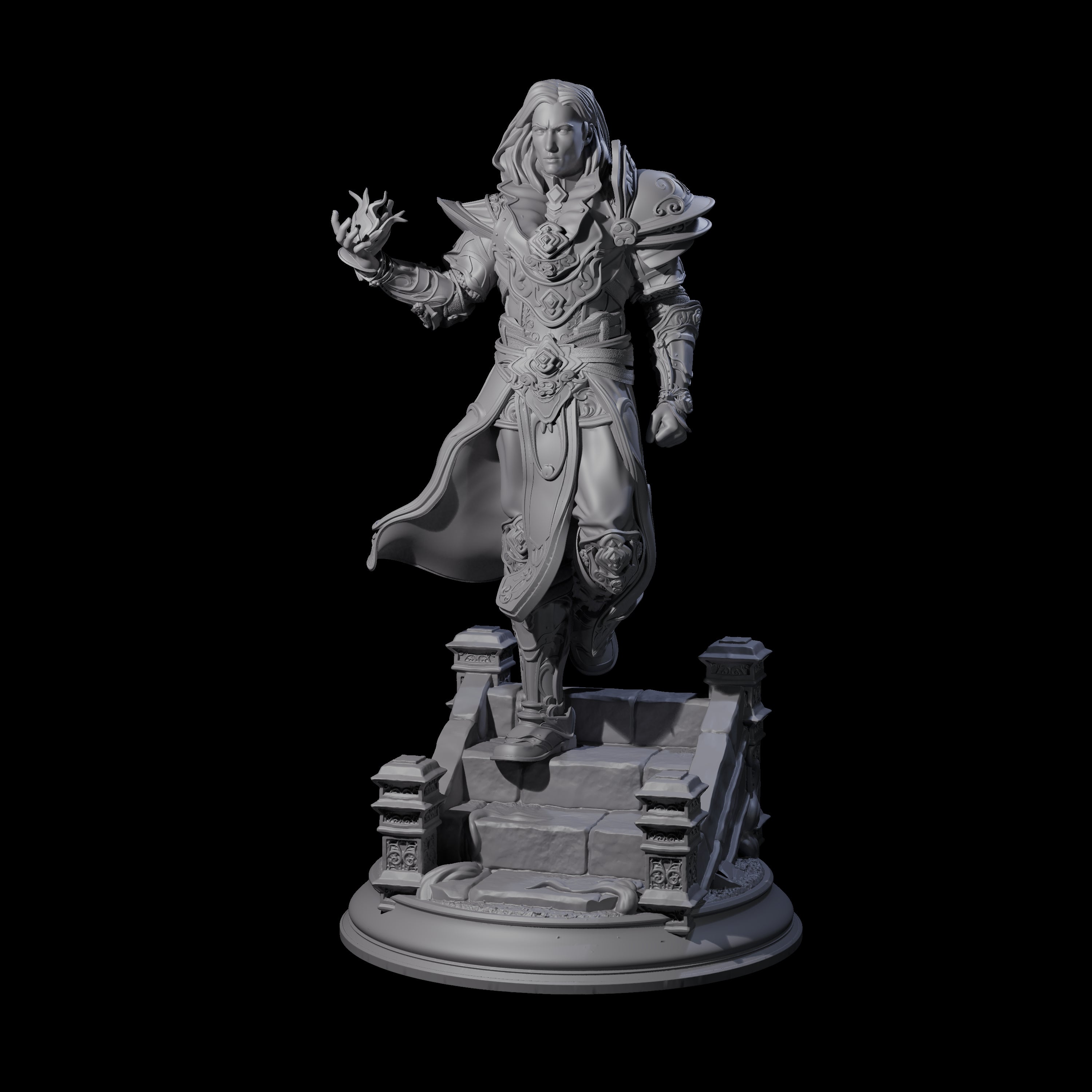 Composed Human Mage Miniature for Dungeons and Dragons, Pathfinder or other TTRPGs