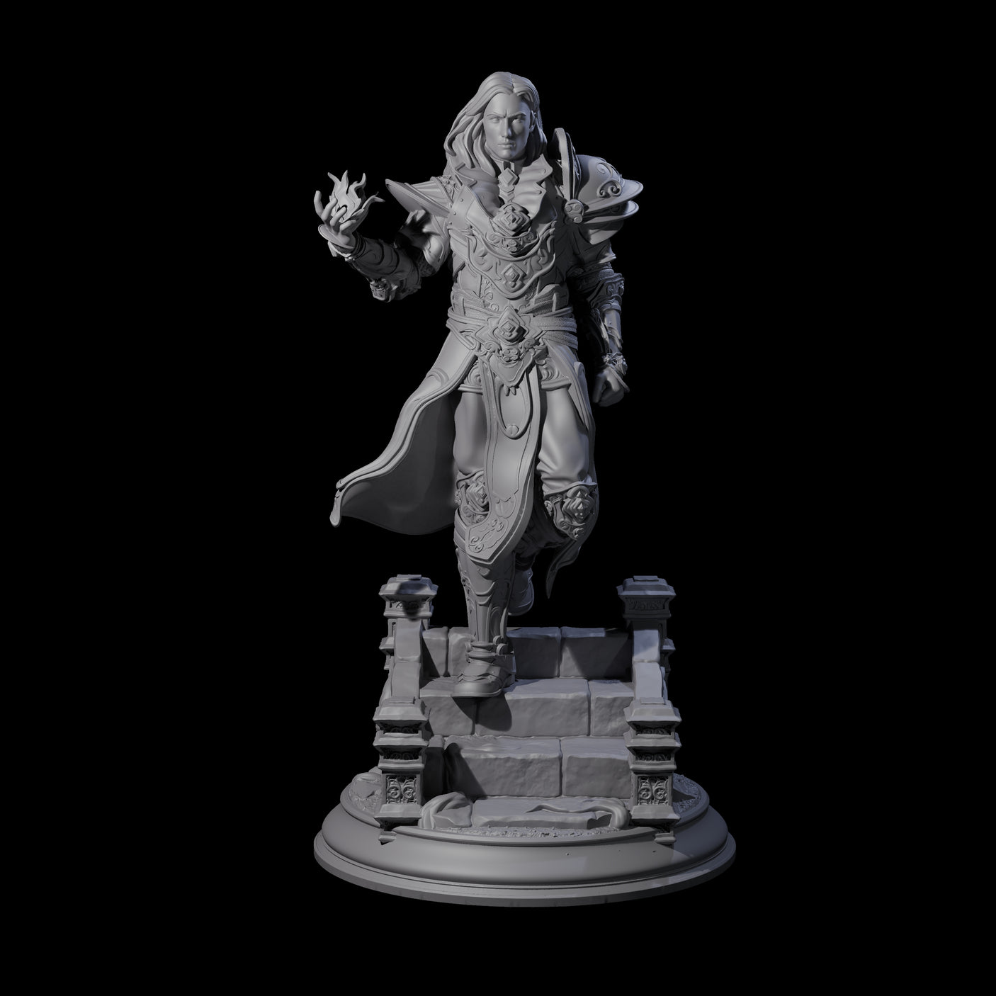 Composed Human Mage Miniature for Dungeons and Dragons, Pathfinder or other TTRPGs