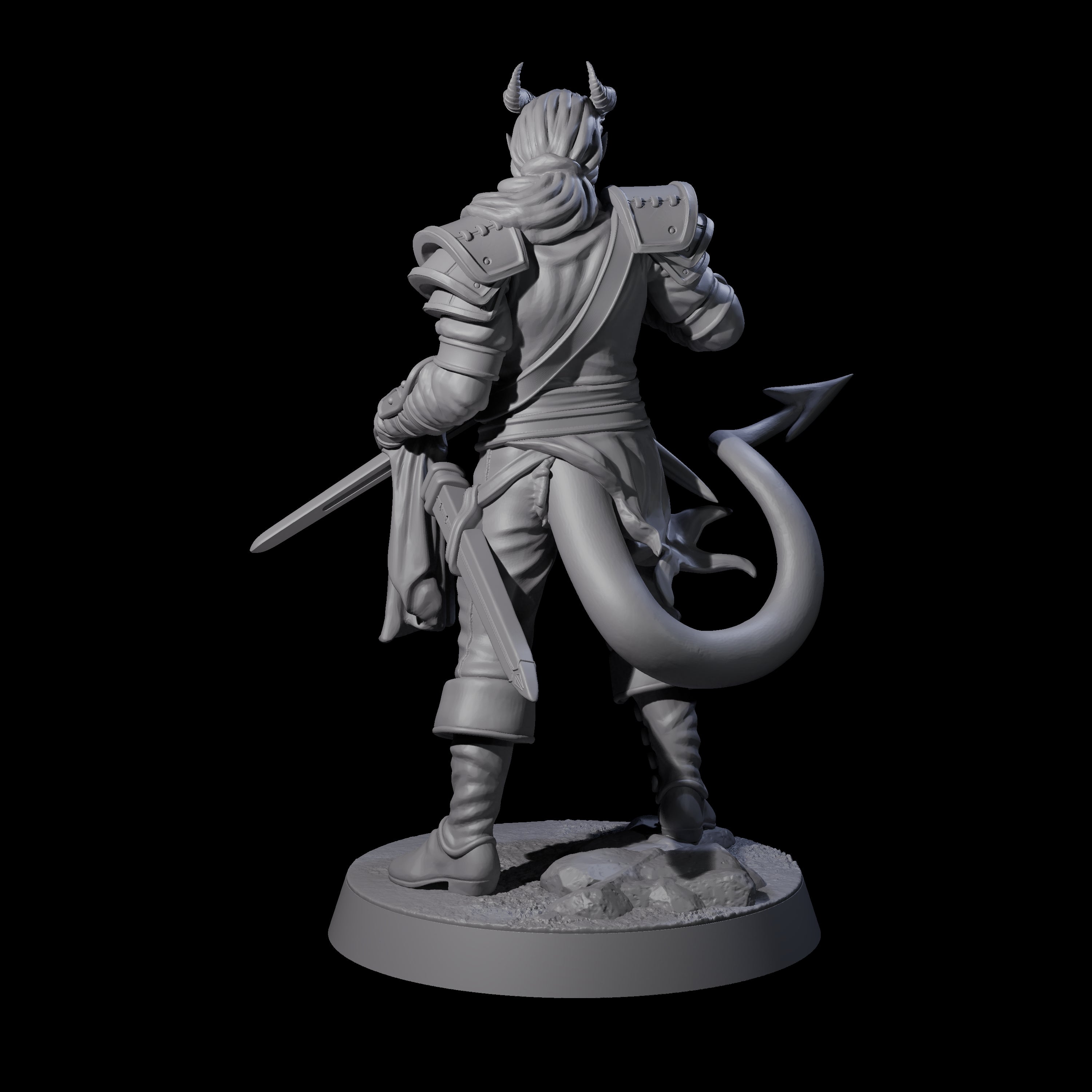 Composed Tiefling Paladin Miniature for Dungeons and Dragons, Pathfinder or other TTRPGs